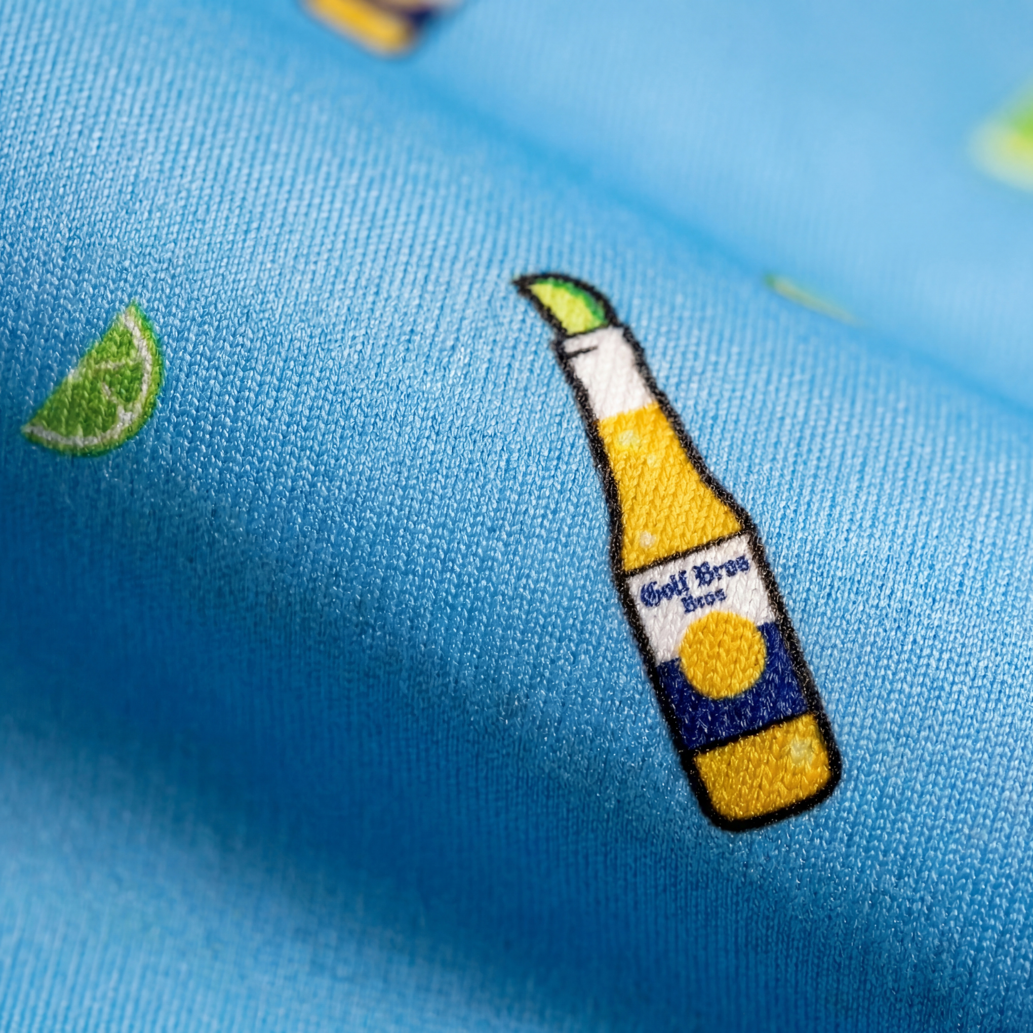 LIME WEDGE - BLUE POLO