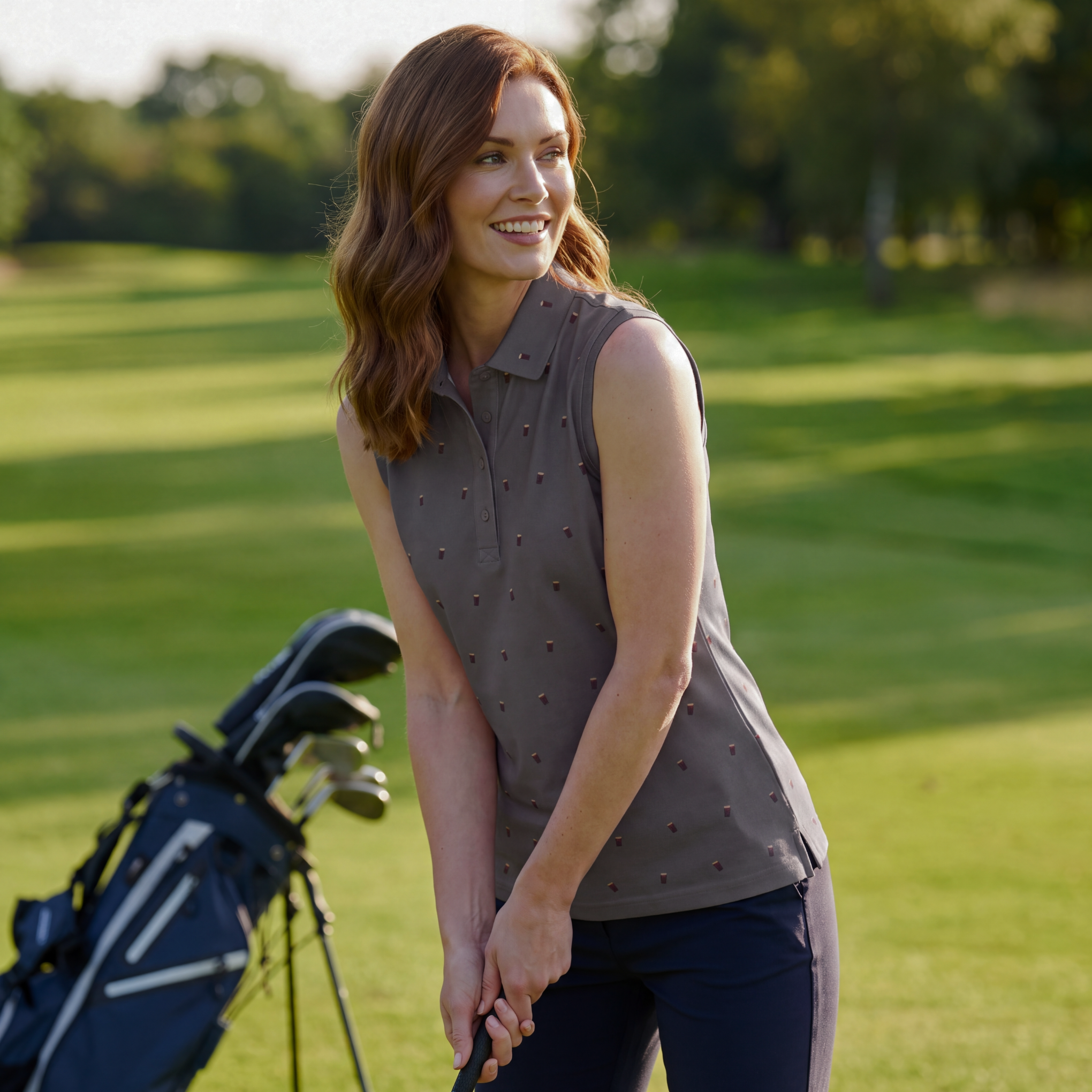 SPLIT THE G - CARBON GREY WOMENS POLO