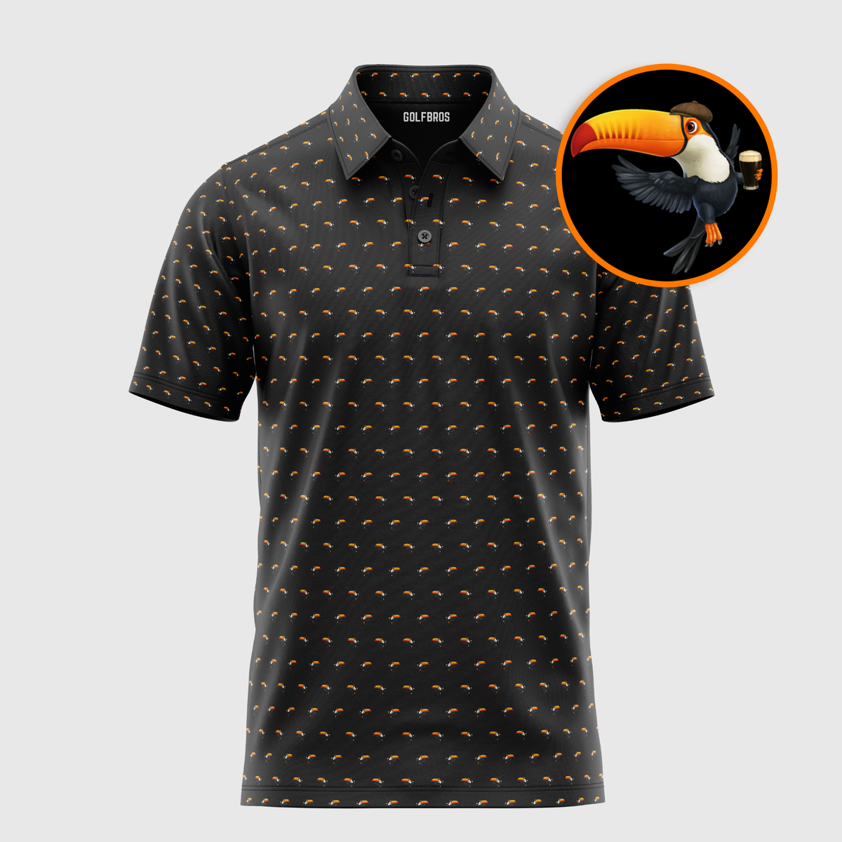 TIPSY TOUCAN - BLACK POLO