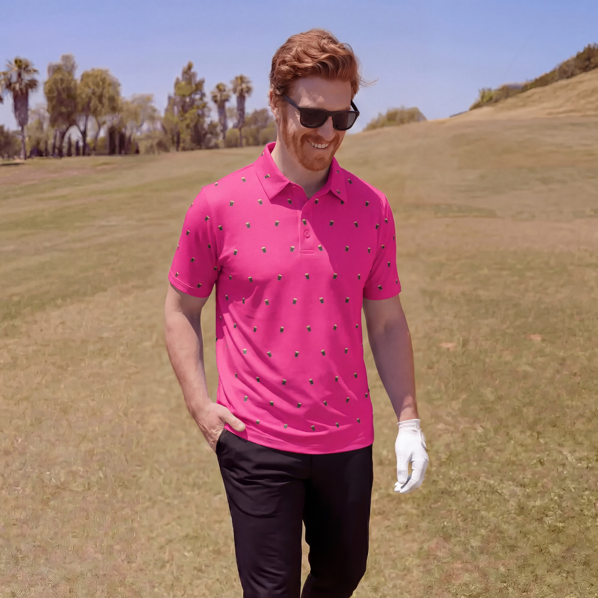 SPLIT THE G - HOT PINK POLO