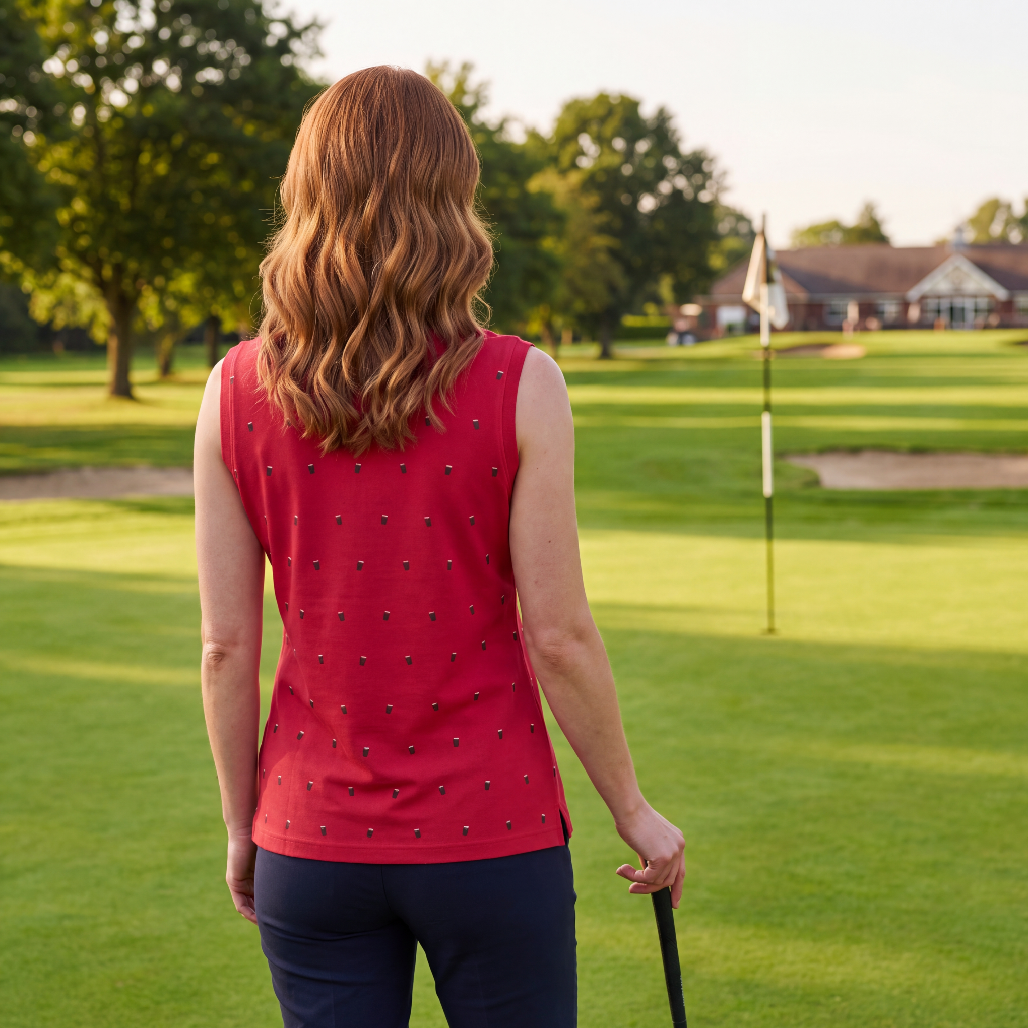 SPLIT THE G - RED WOMENS POLO