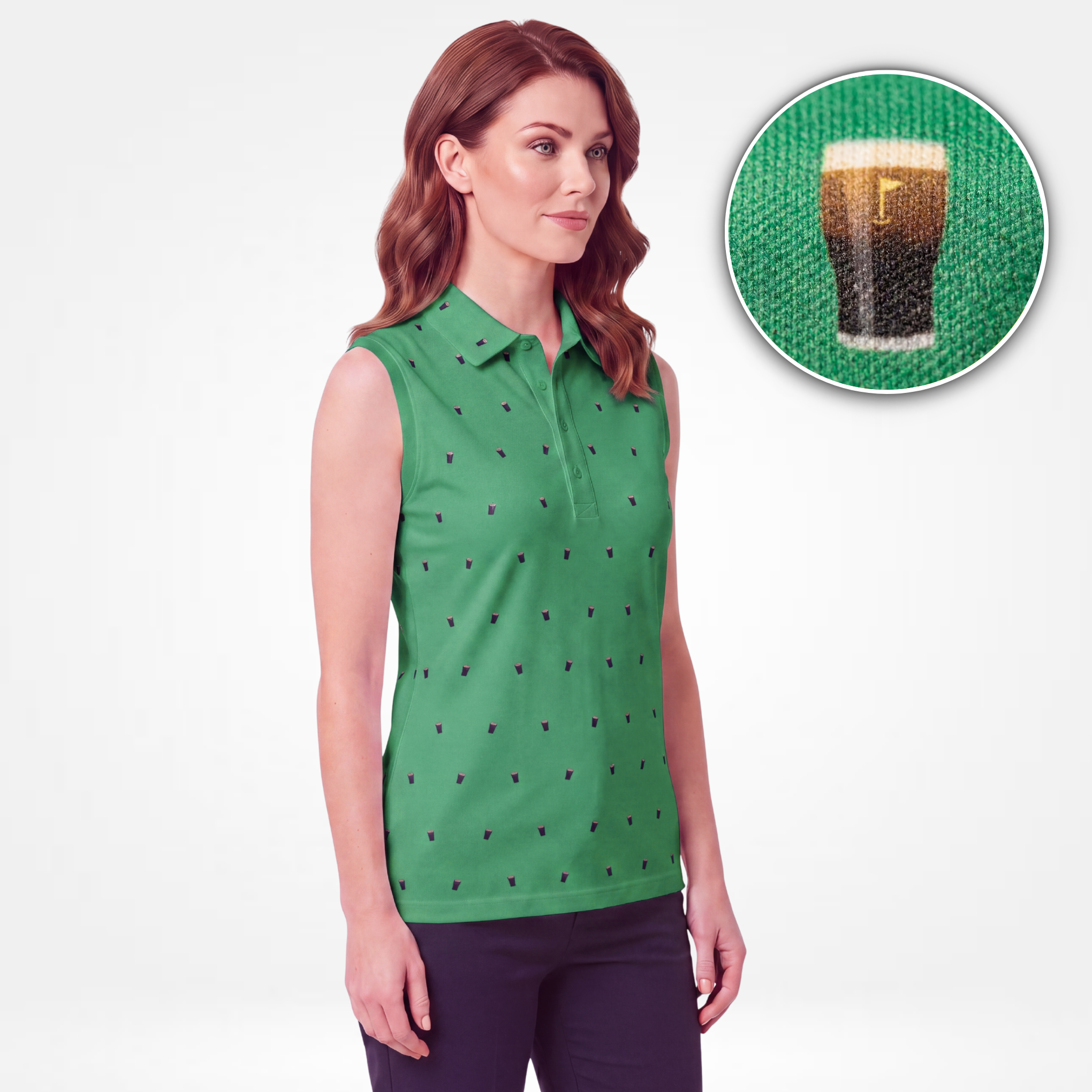 SPLIT THE G - IRISH GREEN WOMENS POLO