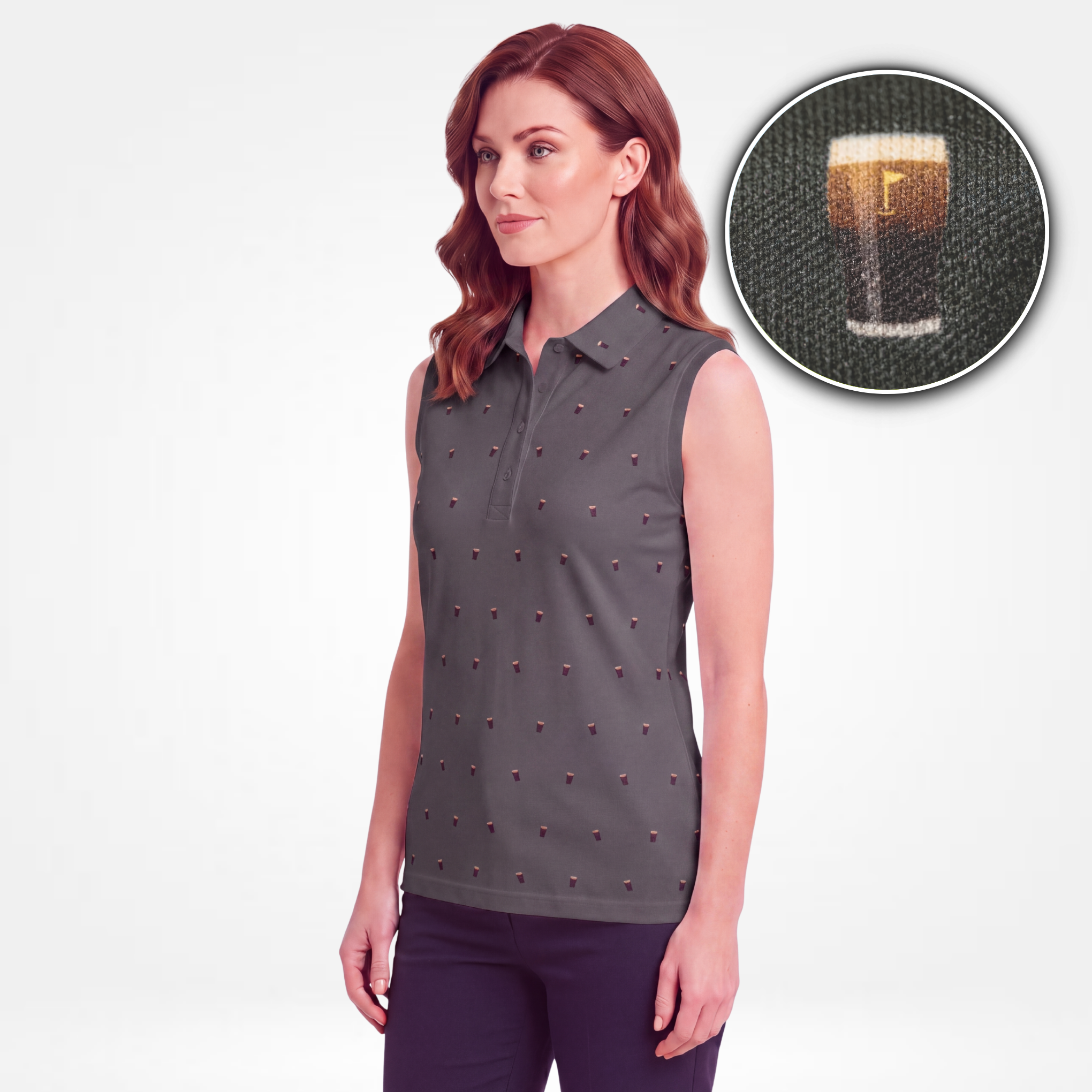 SPLIT THE G - CARBON GREY WOMENS POLO