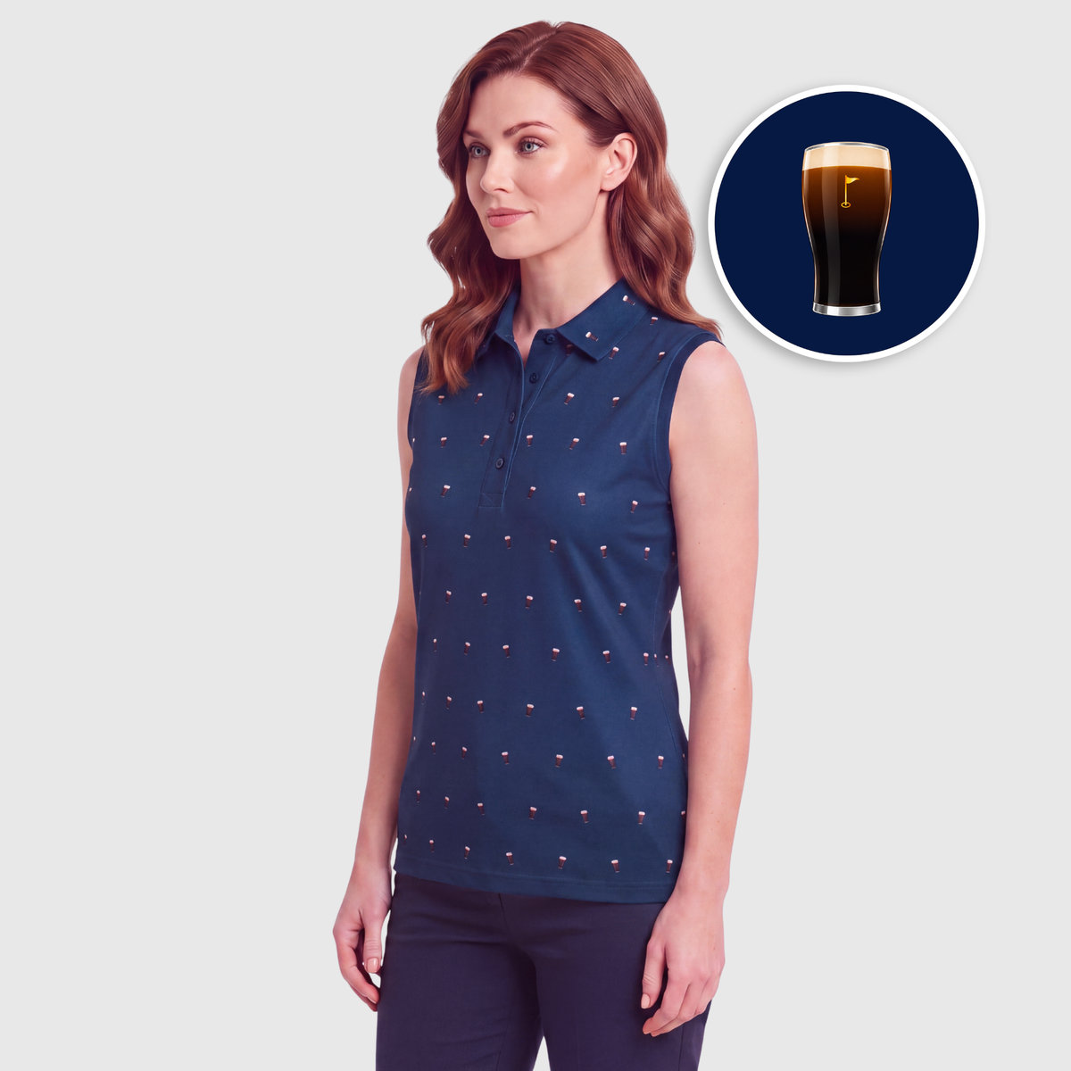 SPLIT THE G WOMENS POLO - NAVY