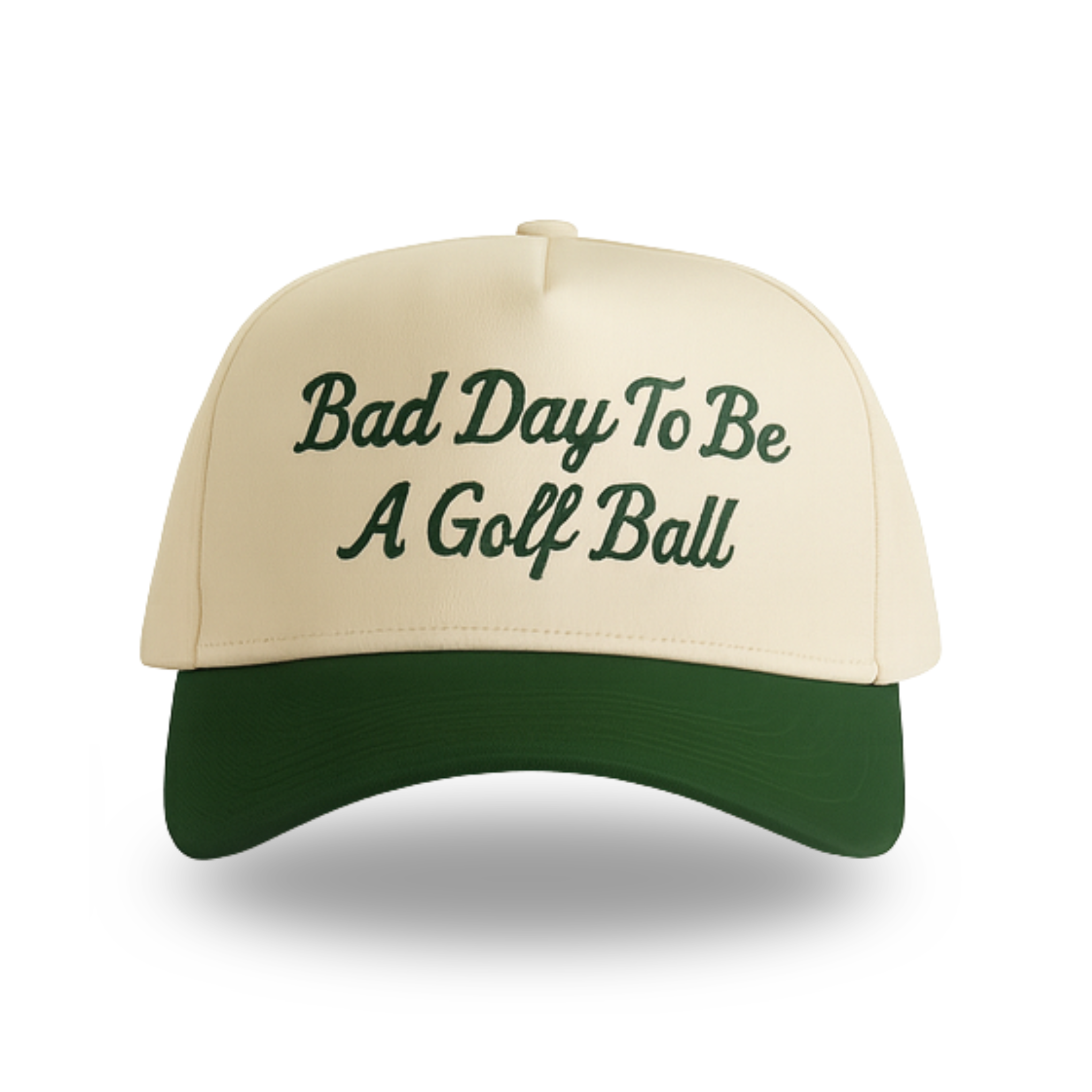 BAD DAY TO BE A GOLF BALL CAP - BEIGE/FOREST GREEN