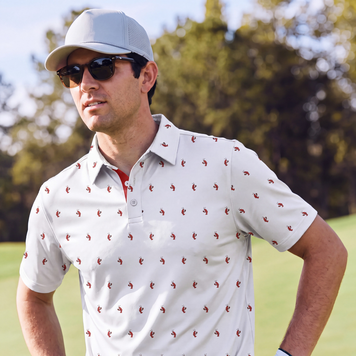 LUCKY LOBSTER POLO - WHITE
