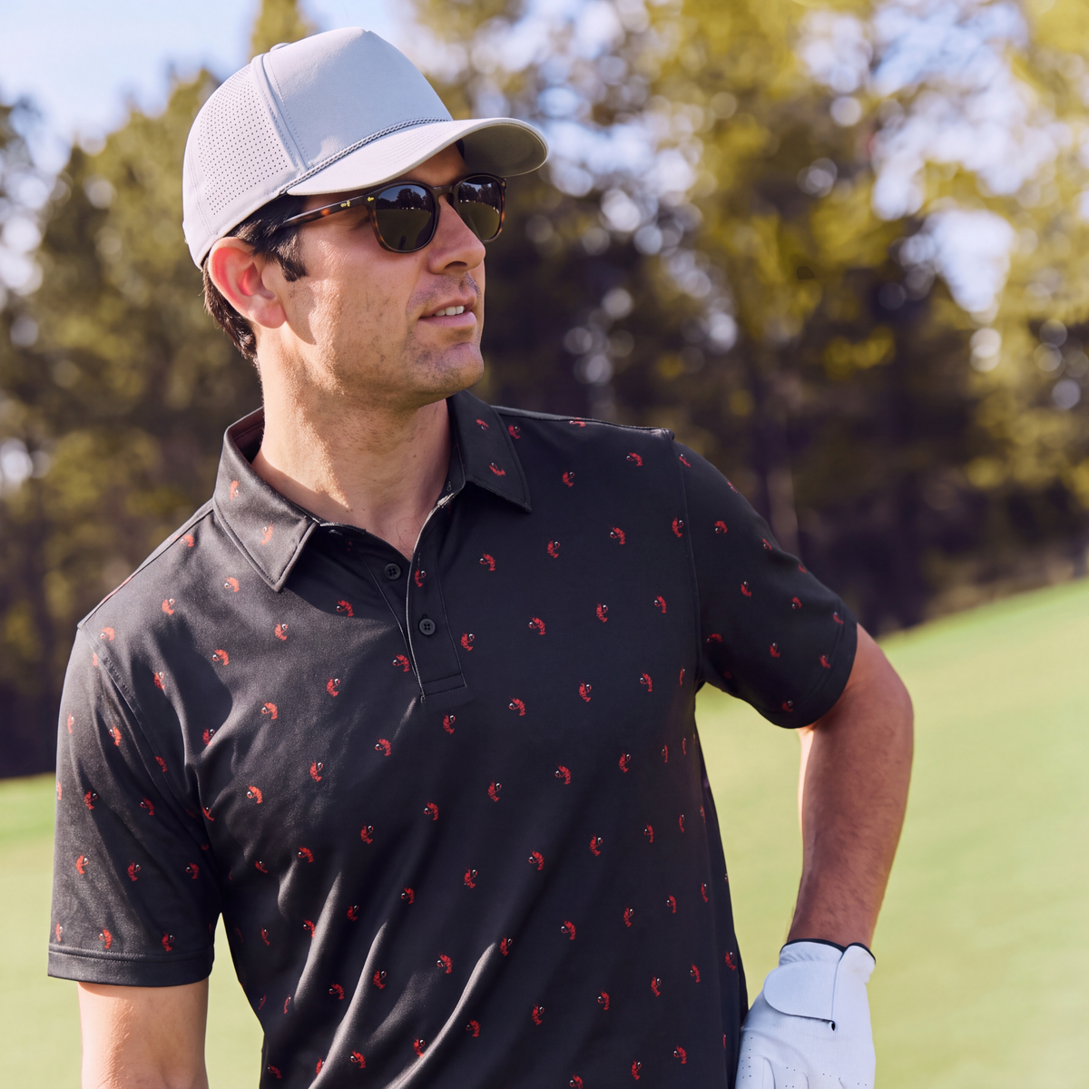 LUCKY LOBSTER POLO - BLACK