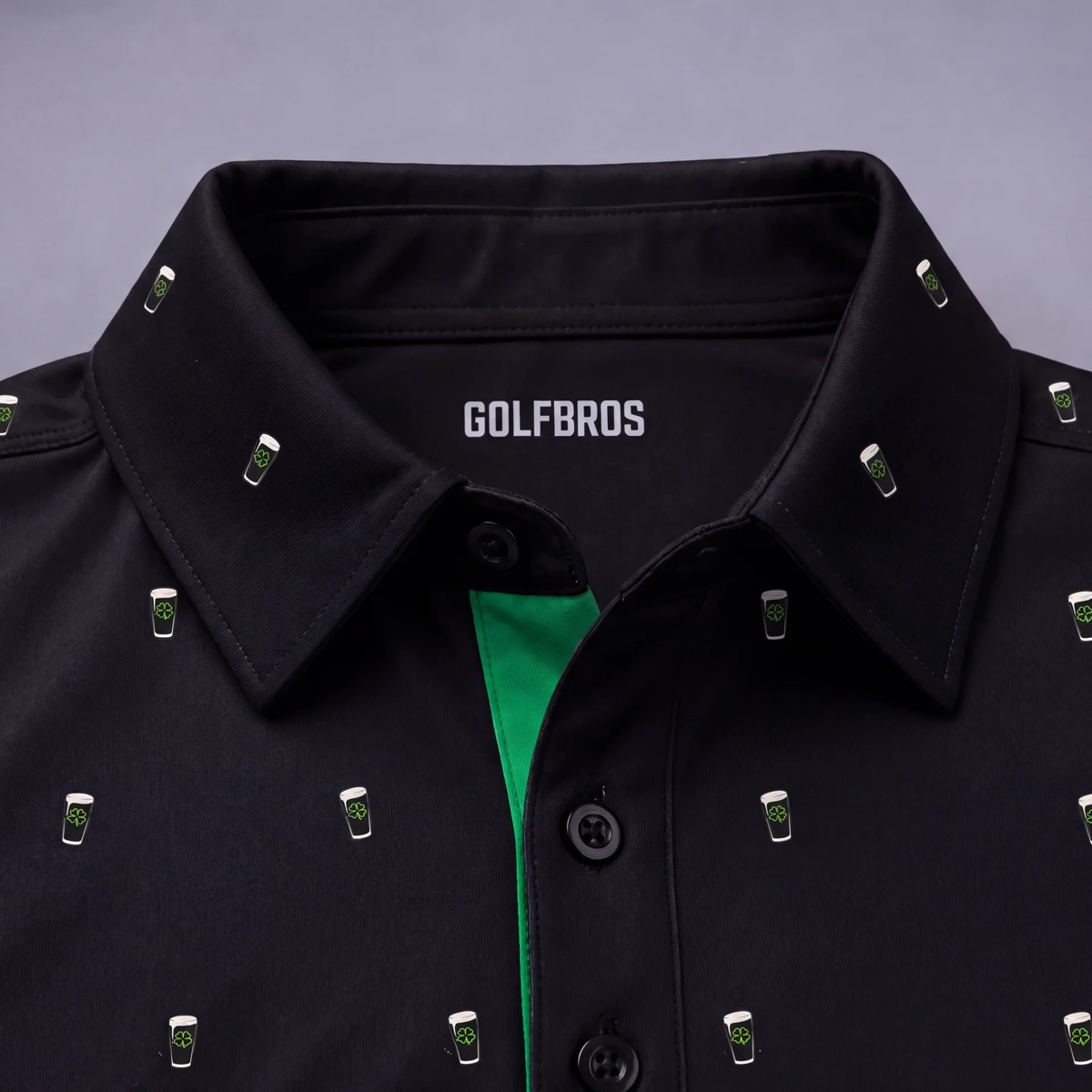 CREAMY CLOVER POLO - BLACK