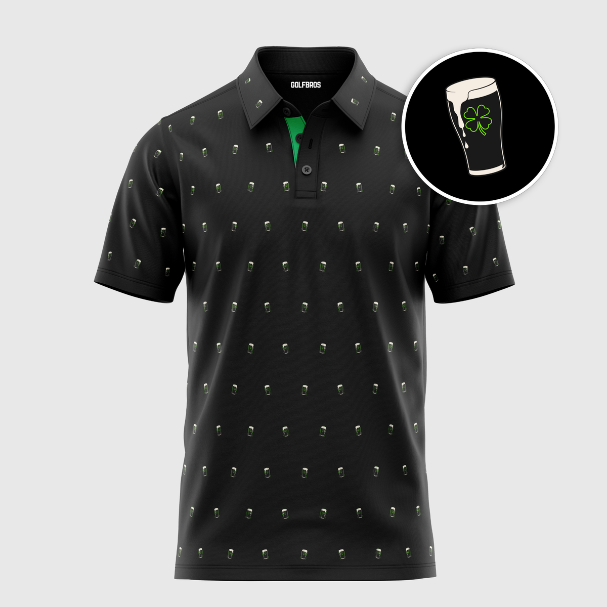 CREAMY CLOVER POLO - BLACK