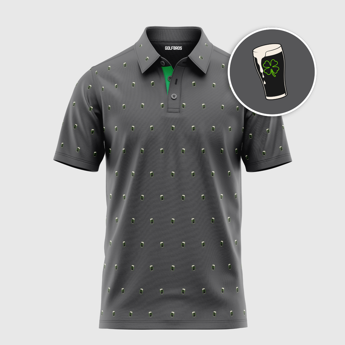 CREAMY CLOVER POLO - CARBON GREY