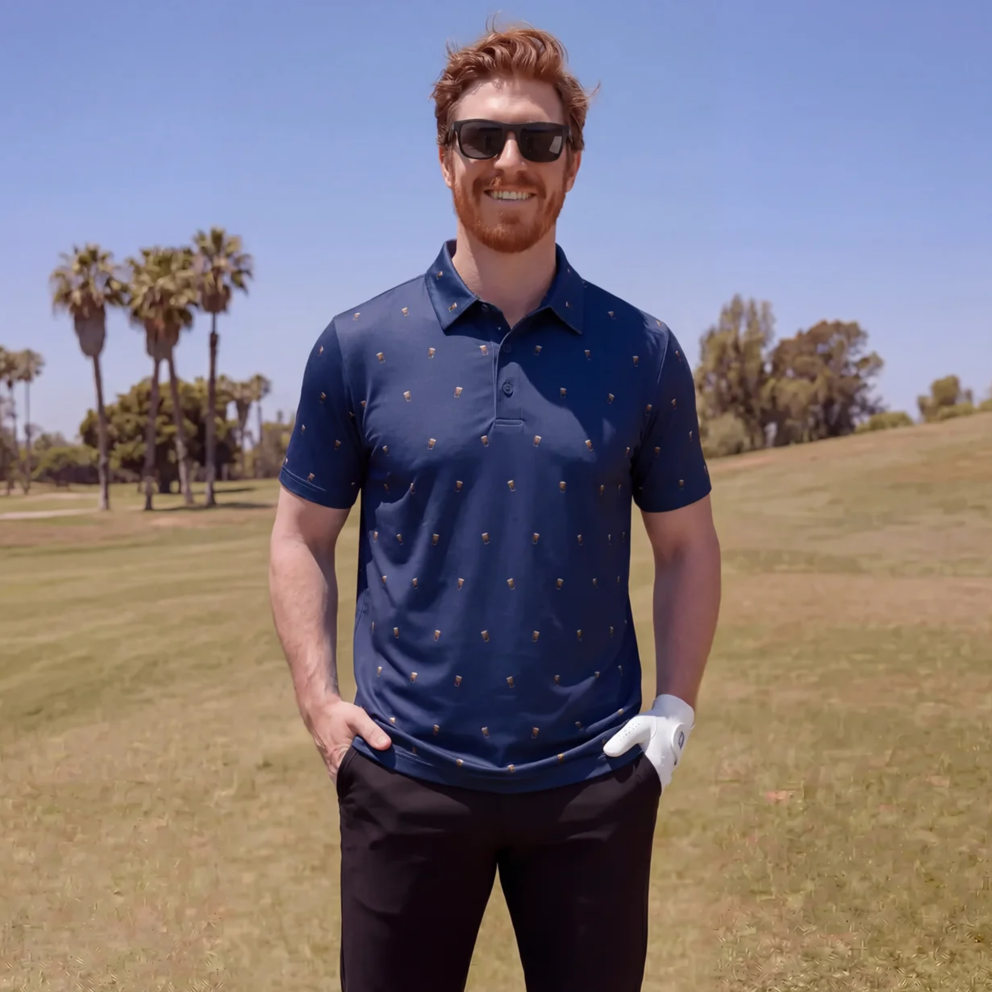 SPLIT THE G - NAVY POLO