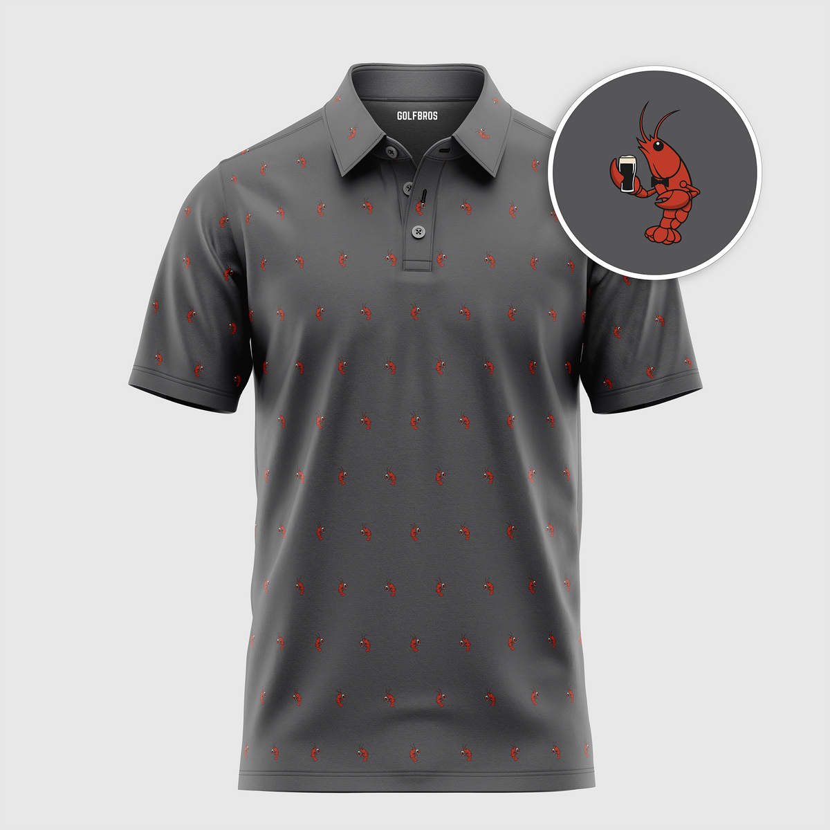 LUCKY LOBSTER POLO - CARBON GREY