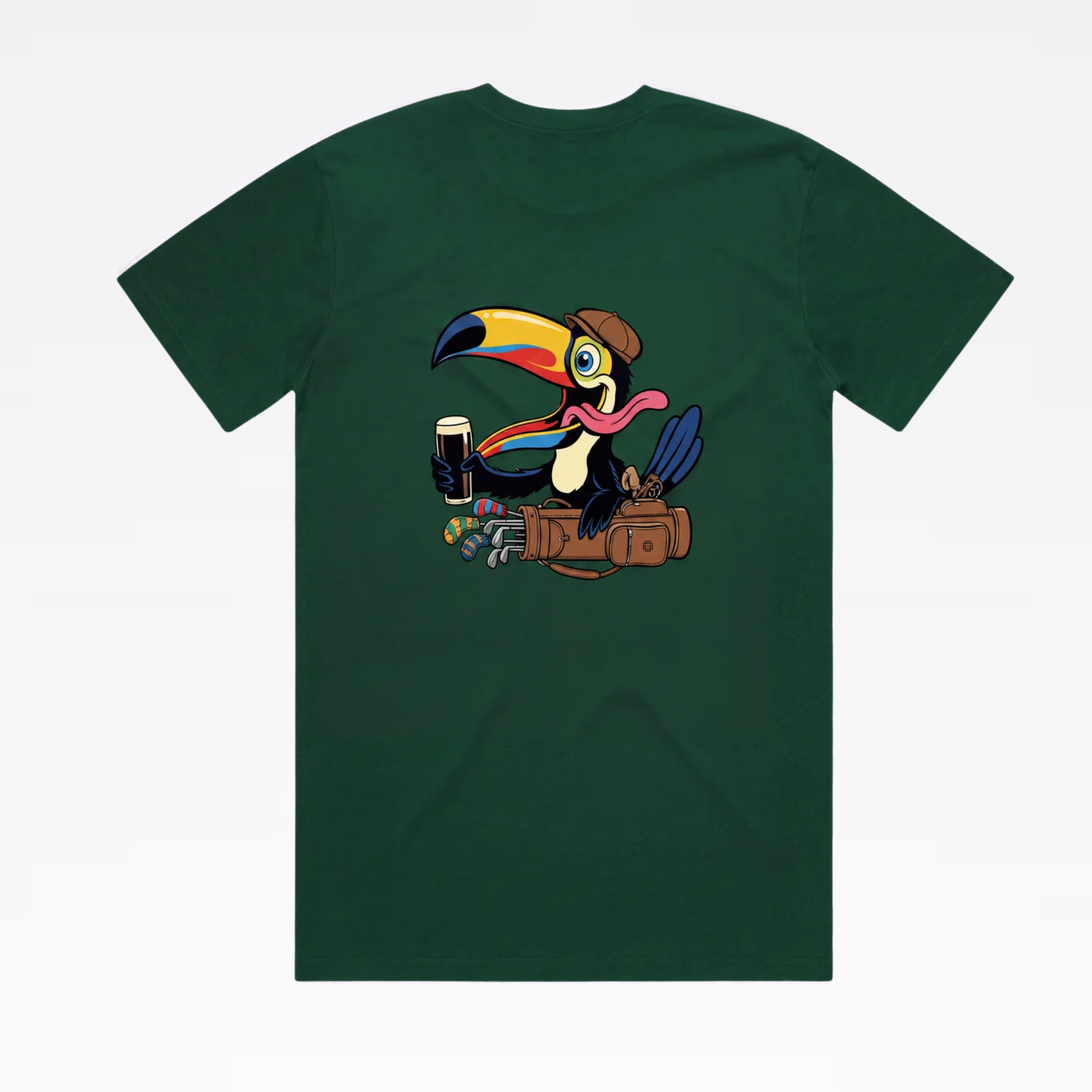 TIPSY TOUCAN TEE - PINE GREEN