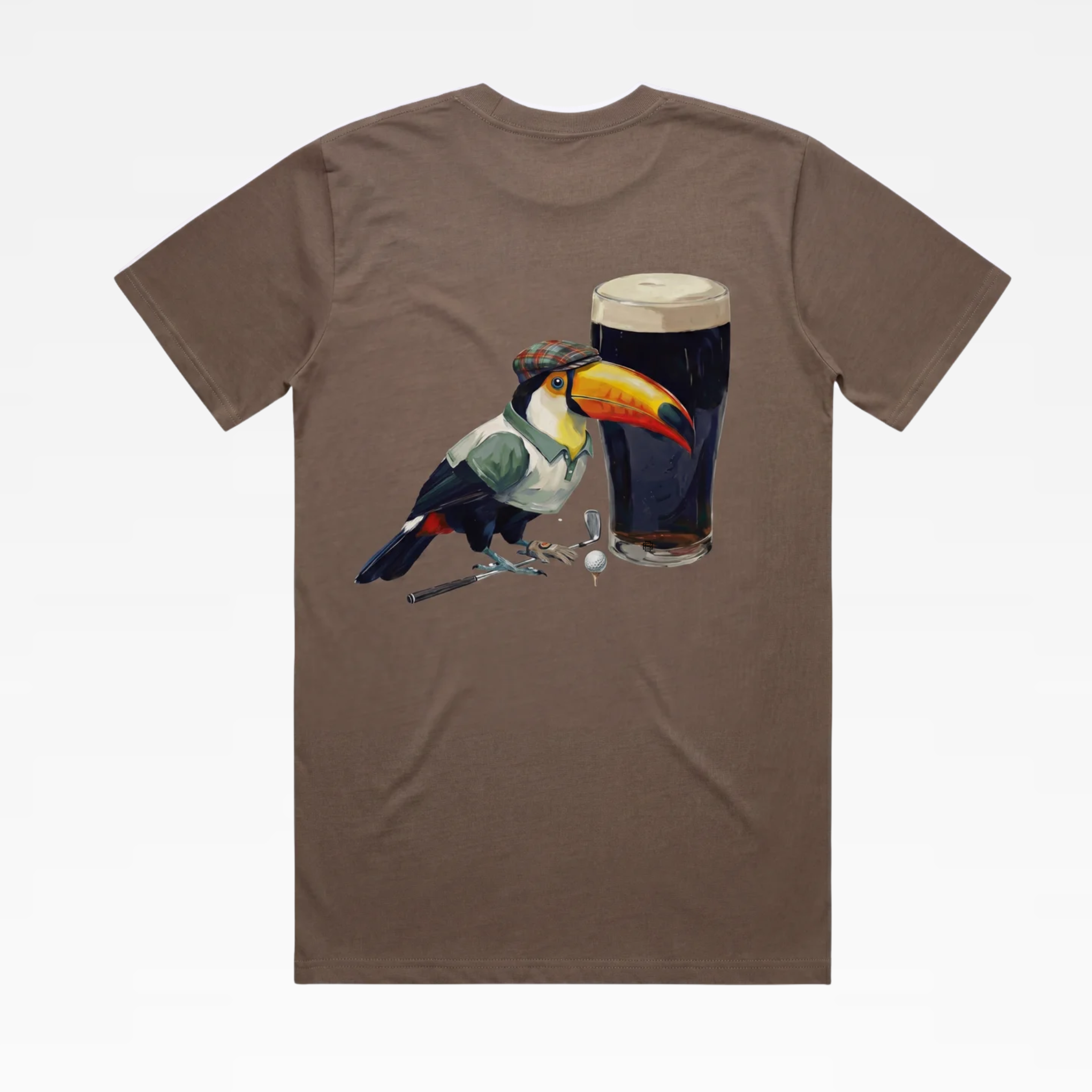 TARTAN TOUCAN TEE - BROWN