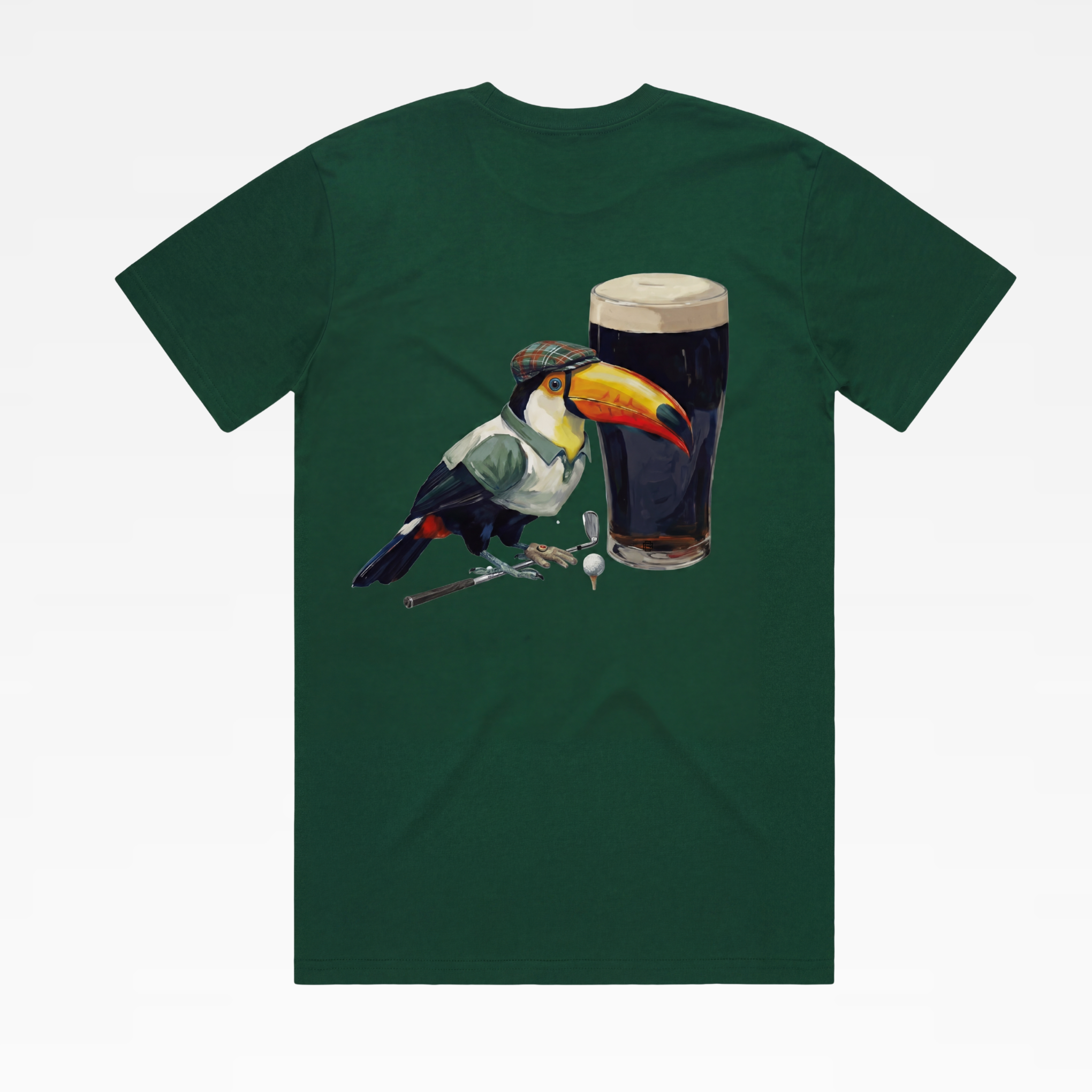 TARTAN TOUCAN TEE - PINE GREEN
