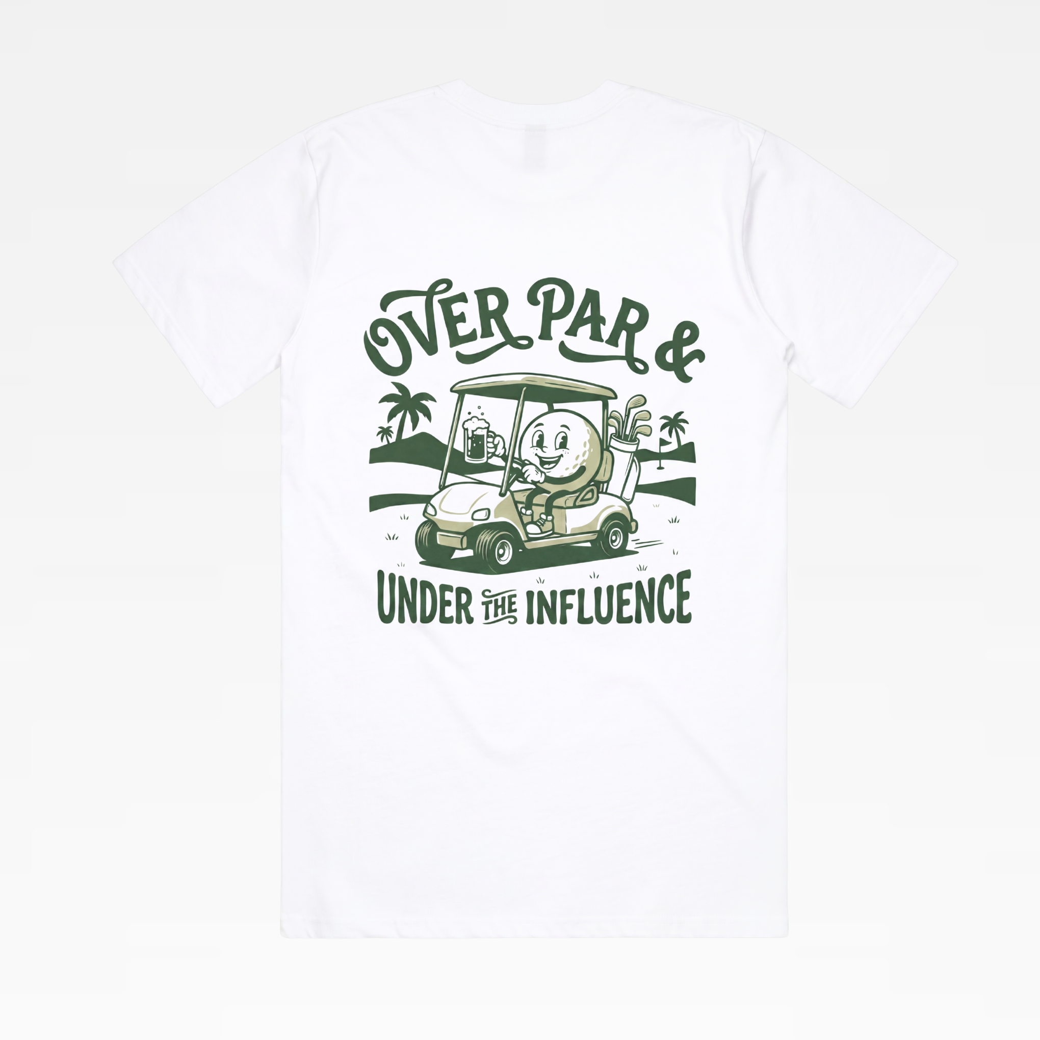 Over Par & Under The Influence Tee - White | Golf Bros T Shirts