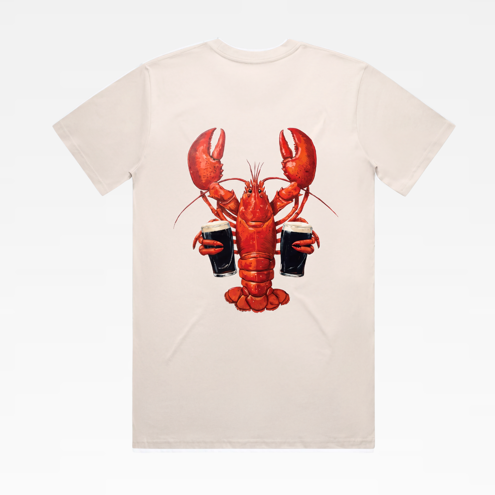 Double Parked Lobster Tee - Cream | Golf Bros Premium Cotton T Shirts
