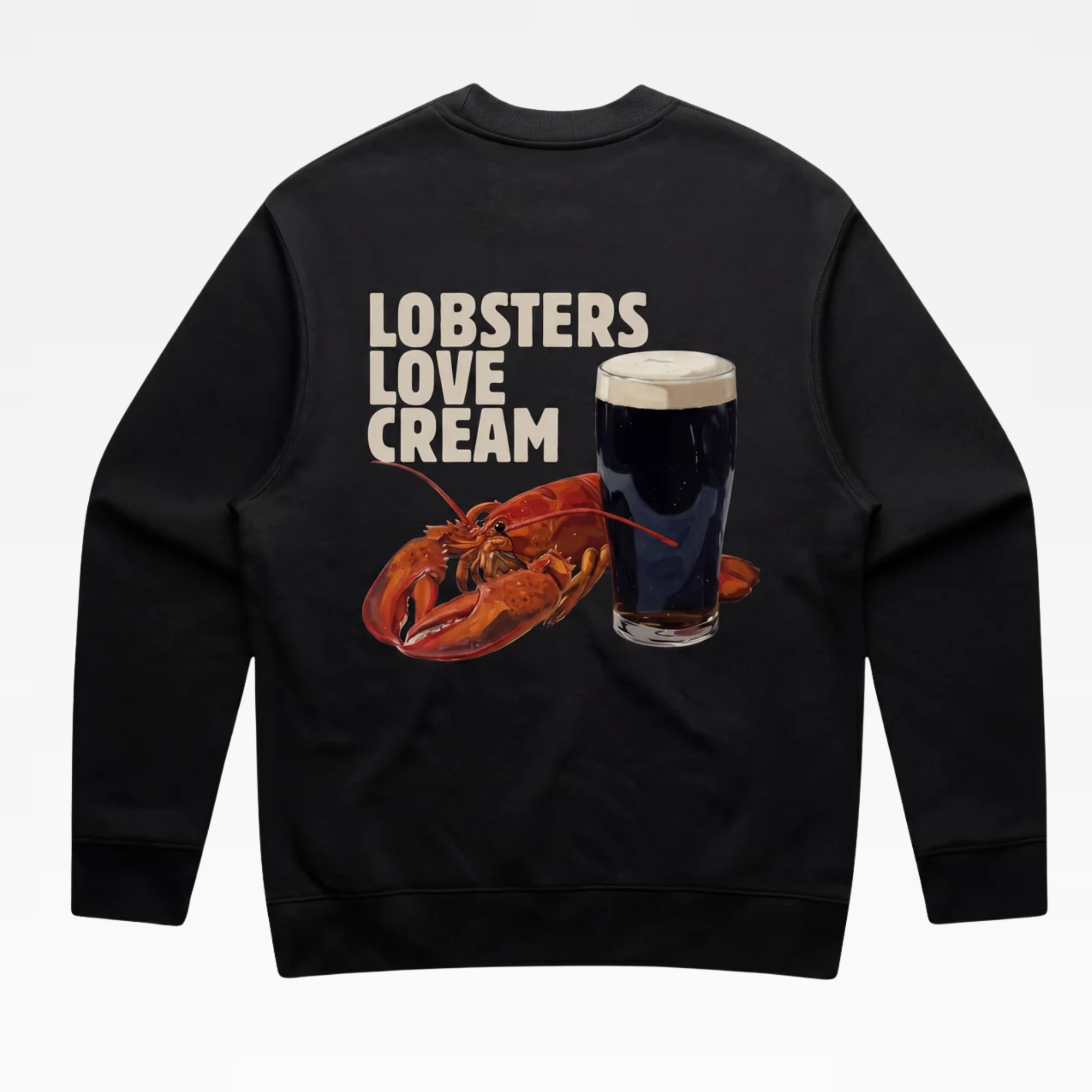 LOBSTERS LOVE CREAM SWEATSHIRT - BLACK
