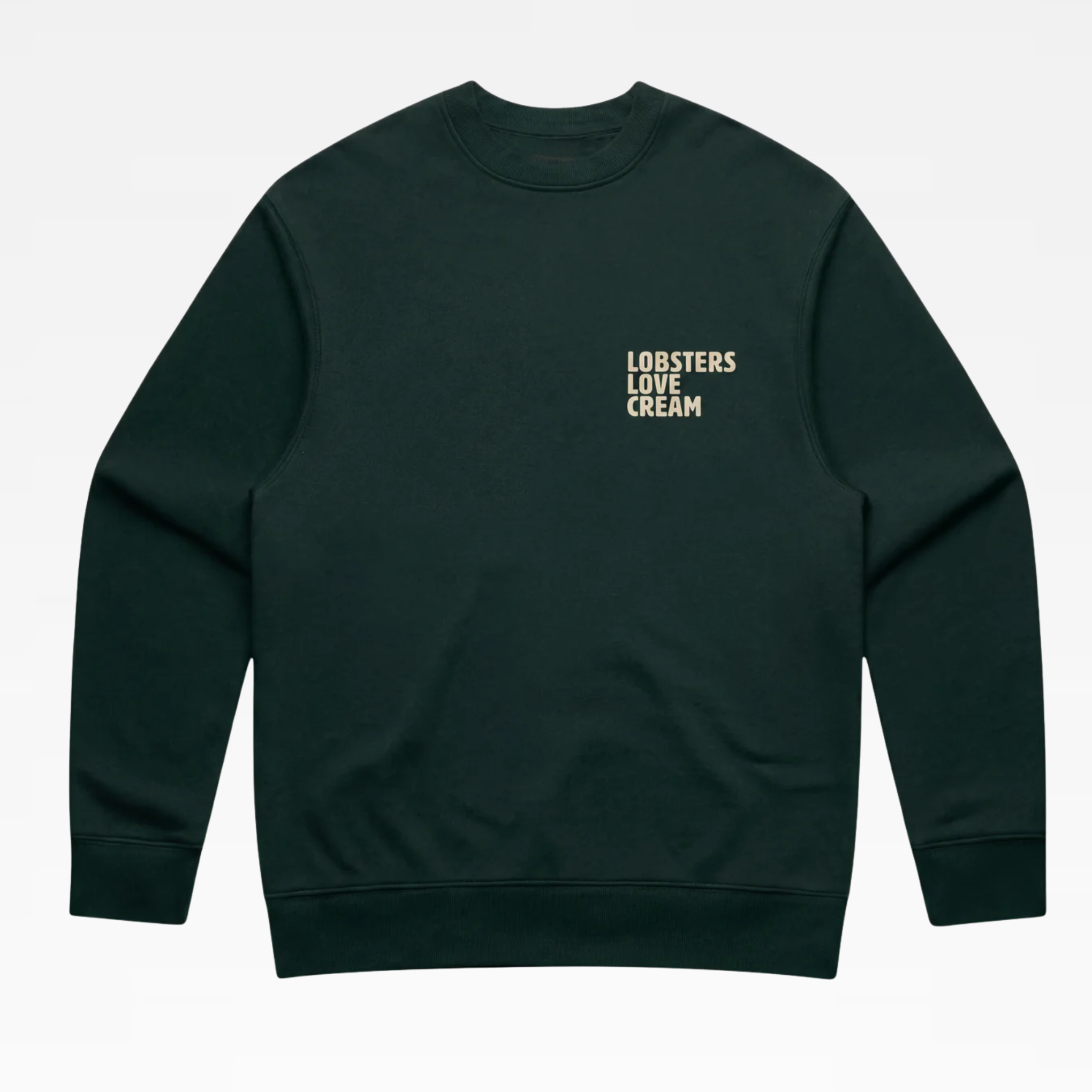 LOBSTERS LOVE CREAM SWEATSHIRT - PINE GREEN