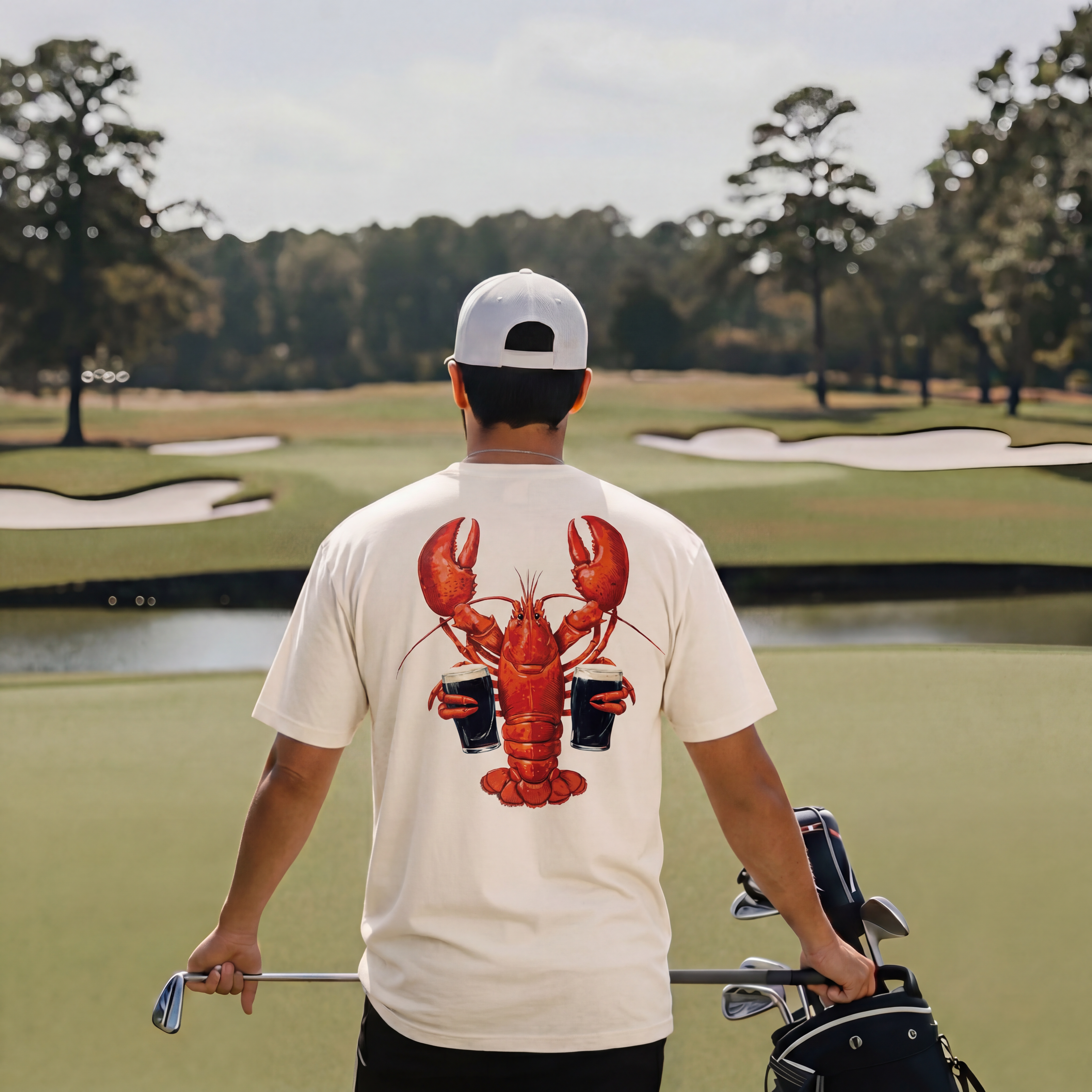 DOUBLE PARKED LOBSTER TEE - CREAM