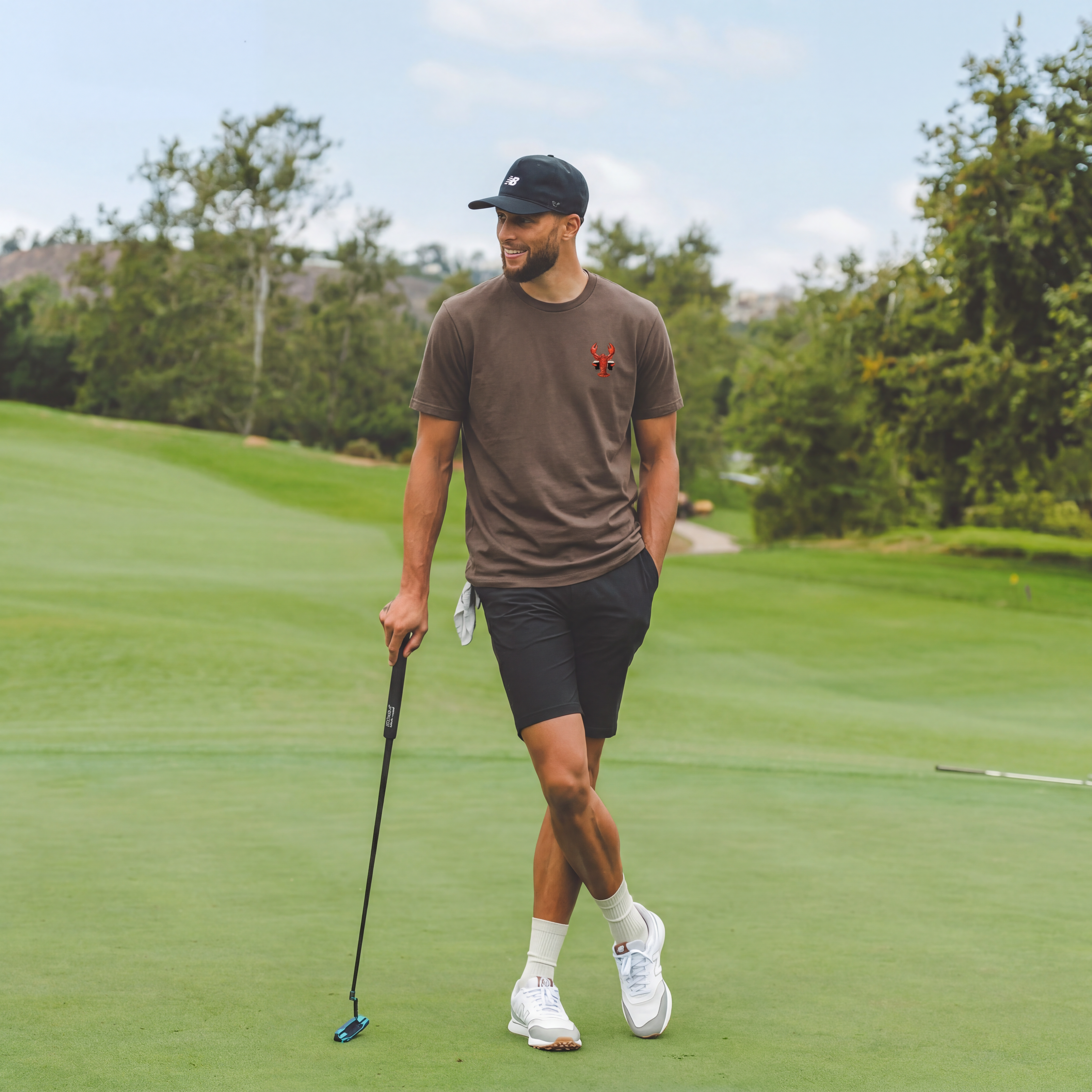 DOUBLE PARKED LOBSTER TEE - BROWN