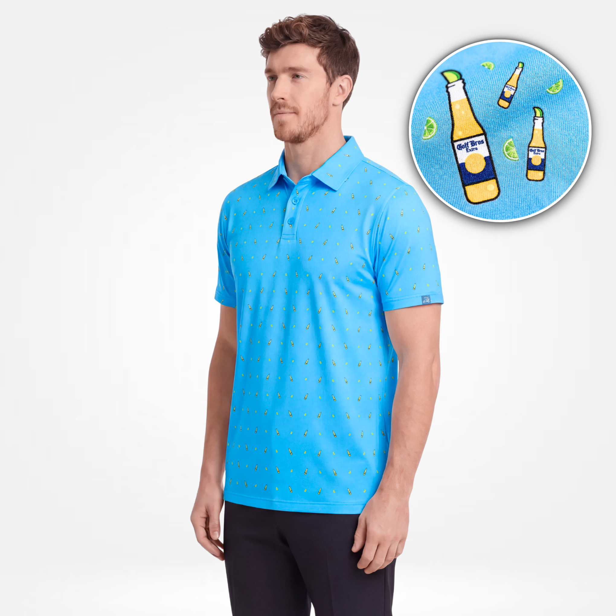 LIME WEDGE - BLUE POLO