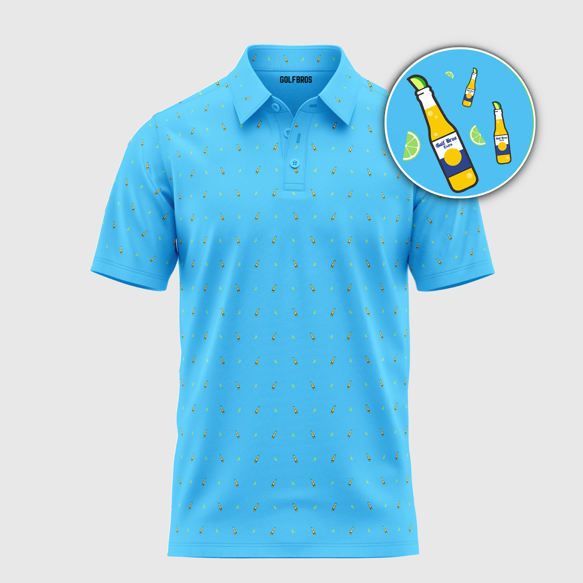 LIME WEDGE POLO - BLUE