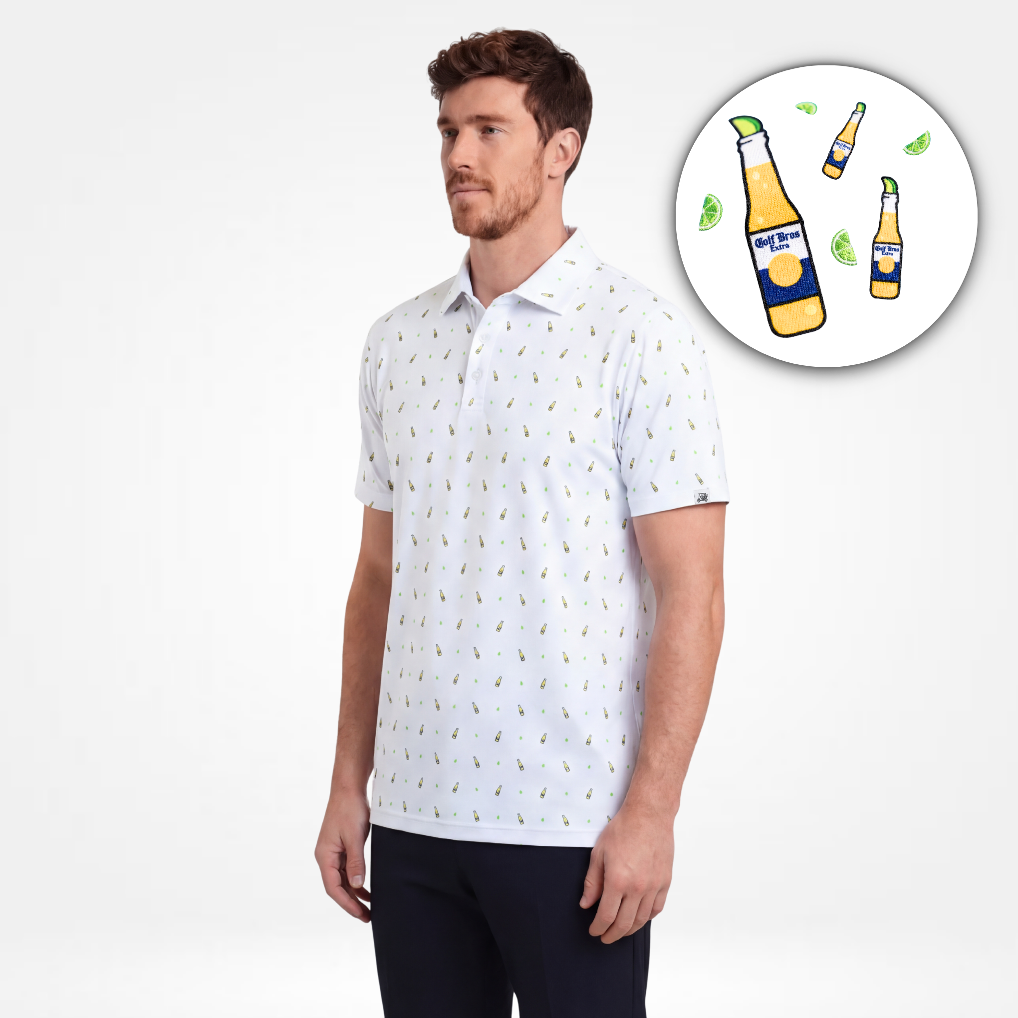 LIME WEDGE - WHITE POLO