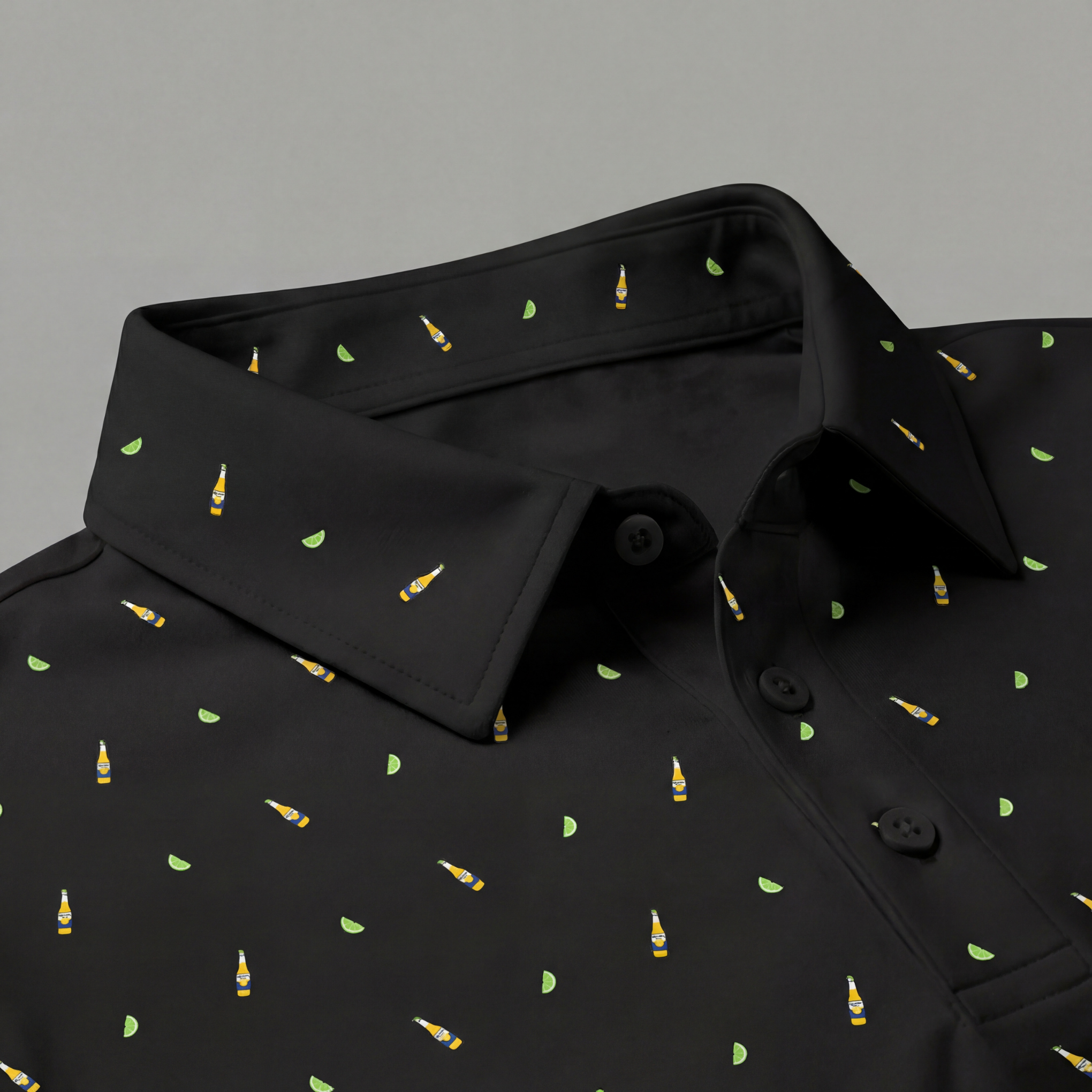 LIME WEDGE - BLACK POLO