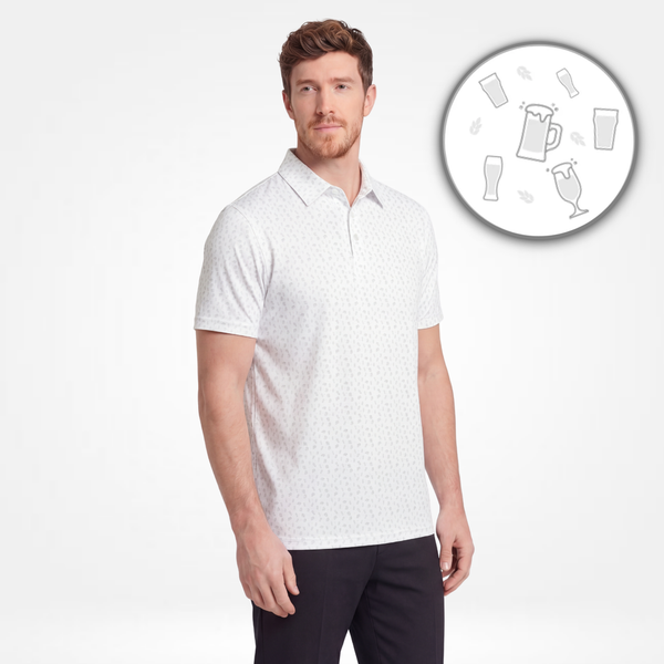 LAGER LOVER - WHITE - Men's Golf Polo Shirt