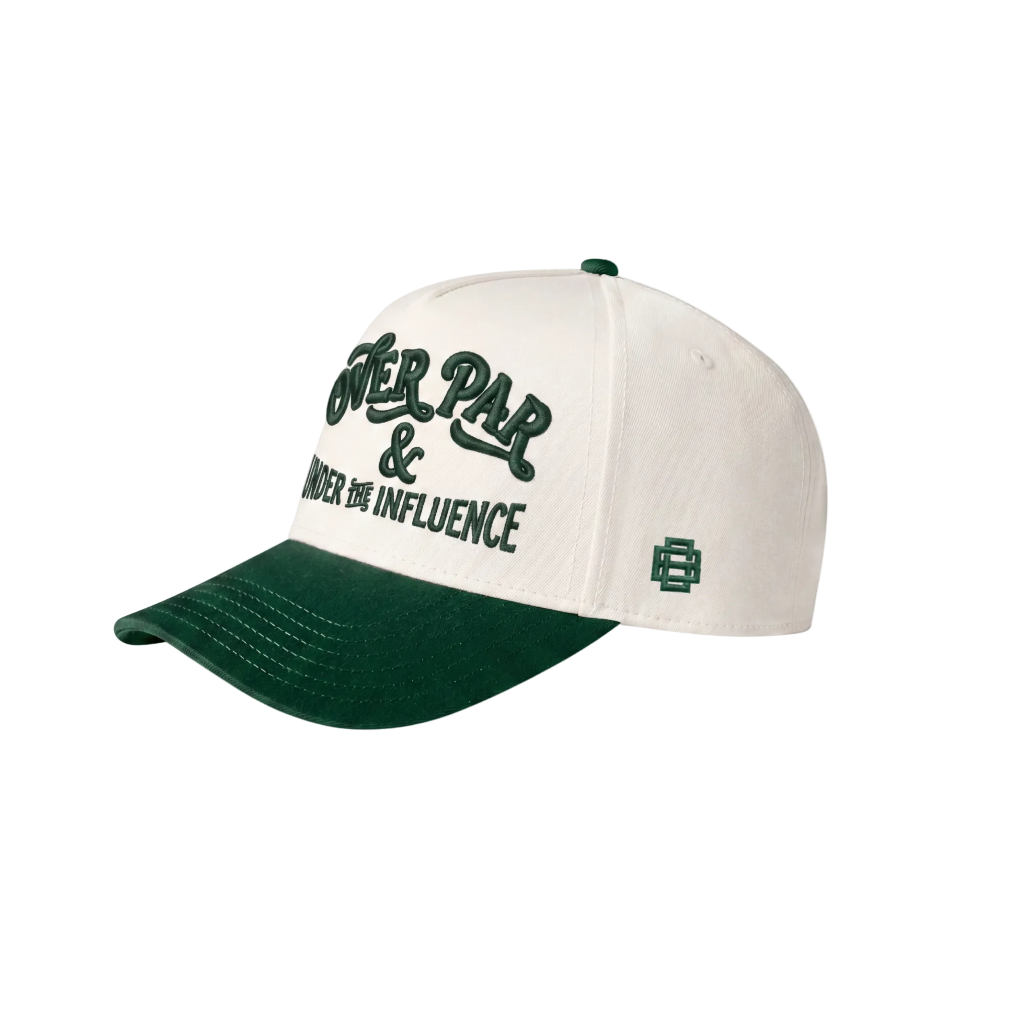 Over Par & Under The Influence Cap - Natural/Forest Green
