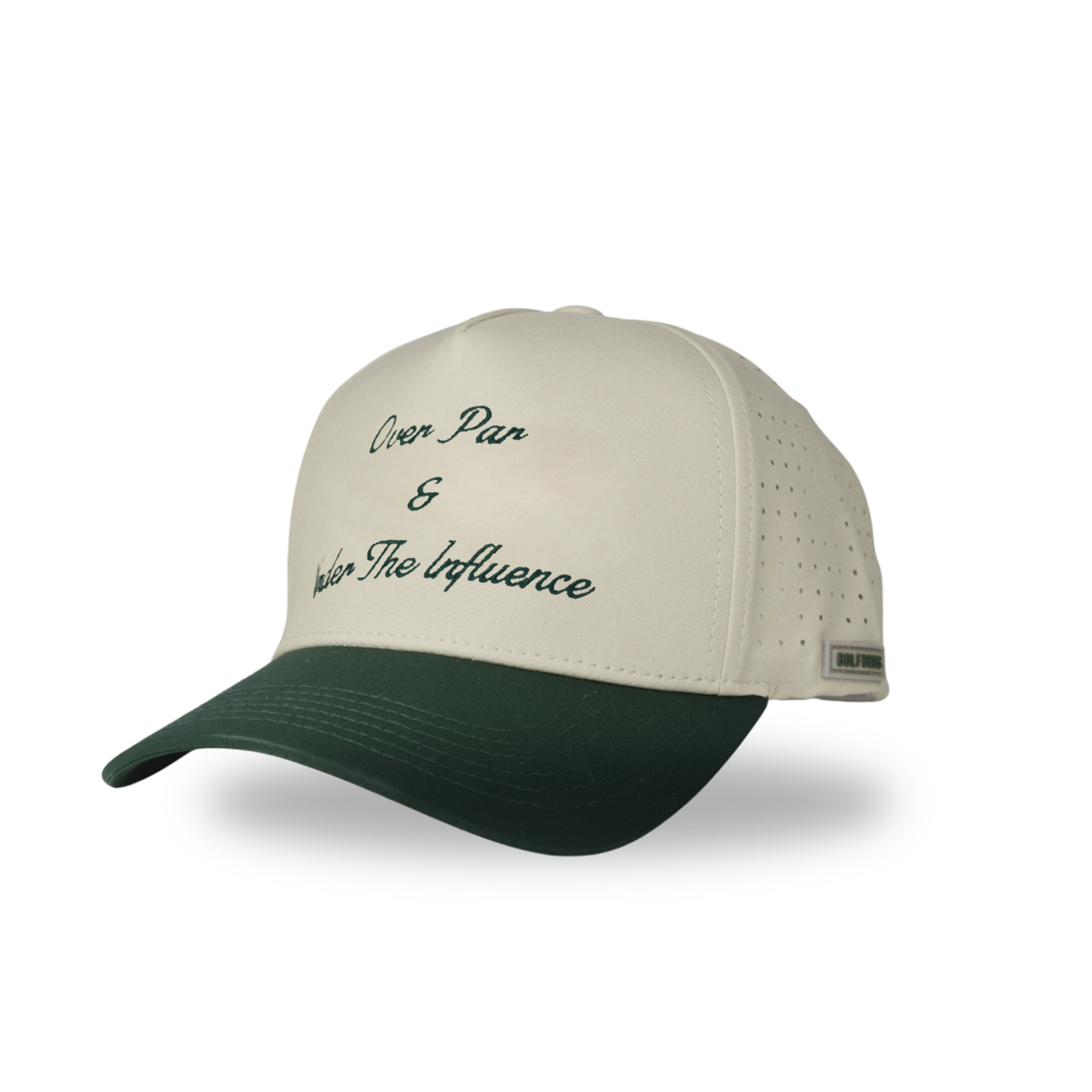OVER PAR AND UNDER THE INFLUENCE CAP - BEIGE/FOREST GREEN