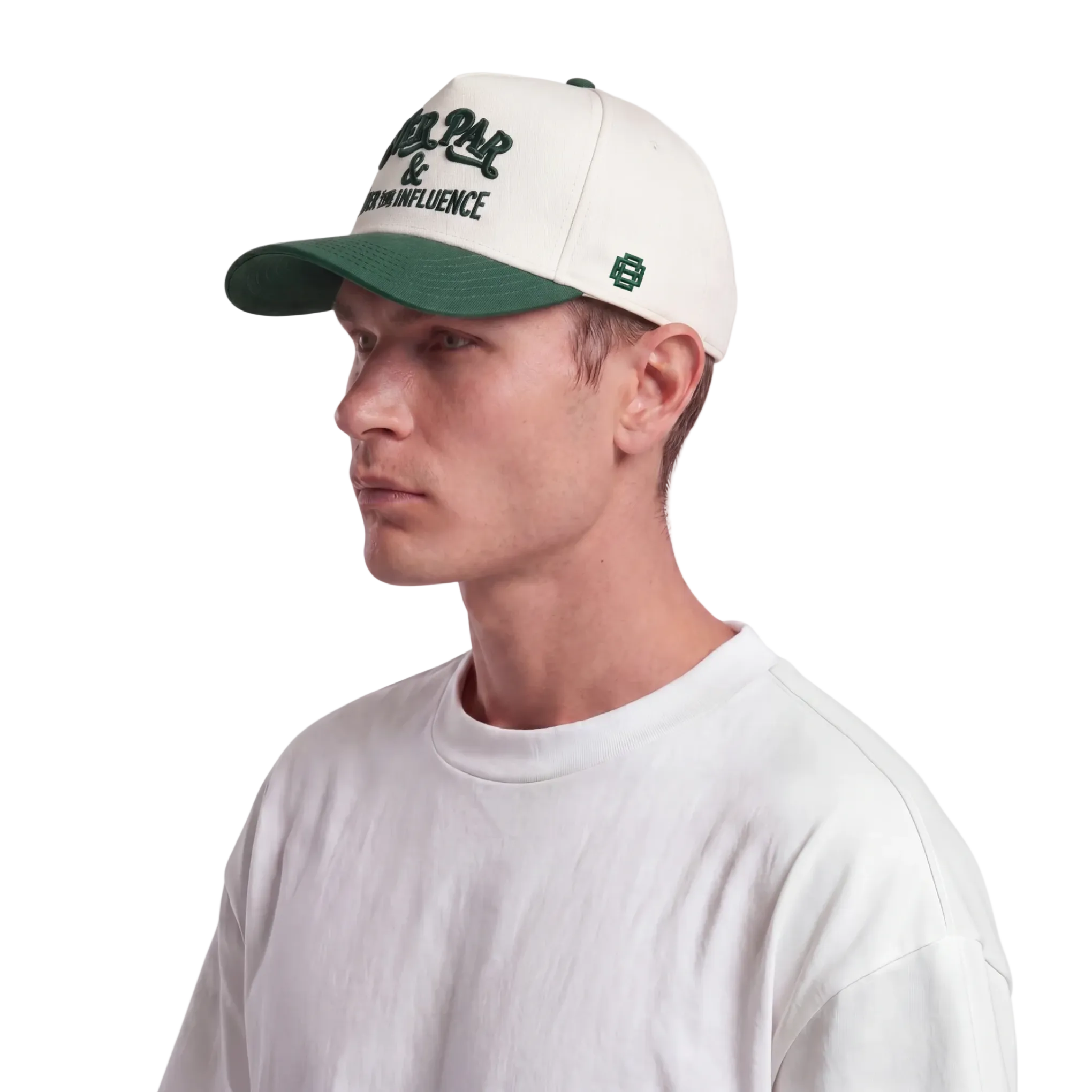 Over Par & Under The Influence Cap - Natural/Forest Green