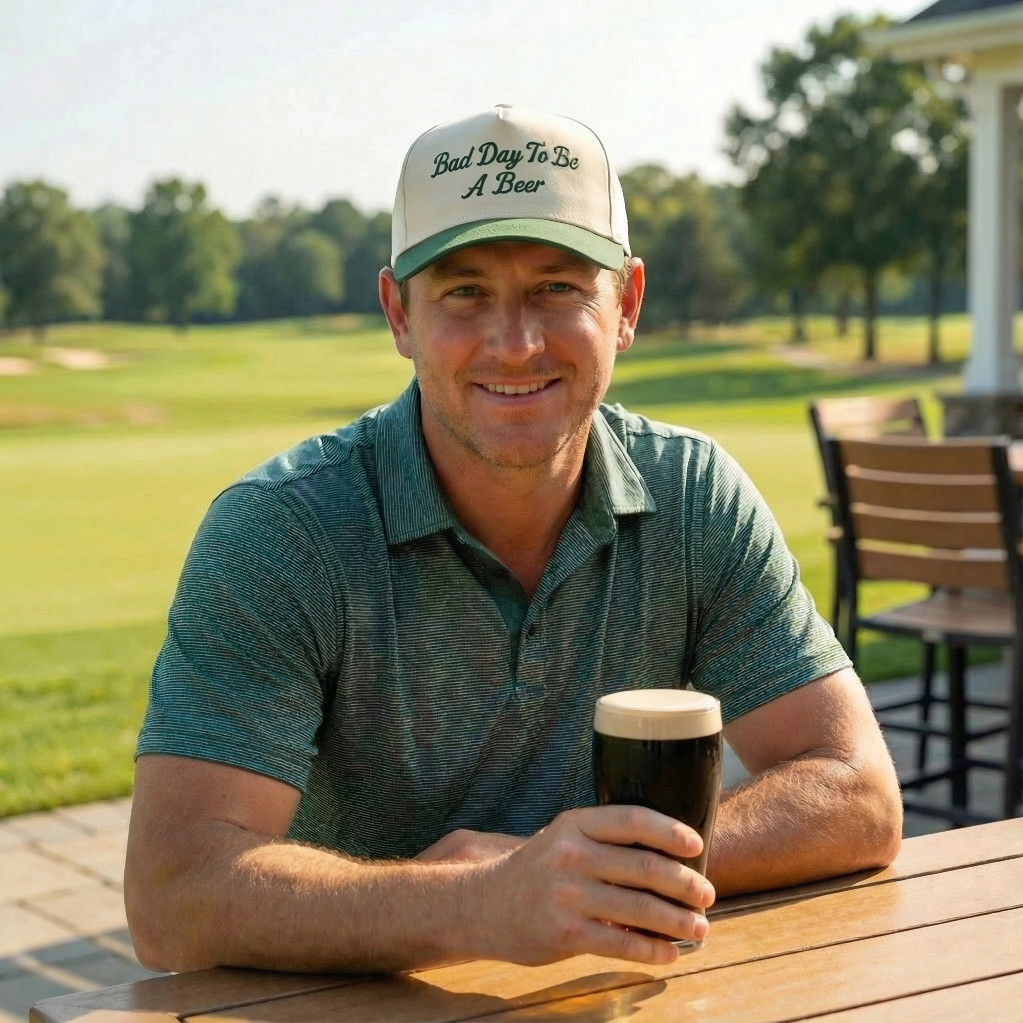 BAD DAY TO BE A BEER CAP - BEIGE/FOREST GREEN
