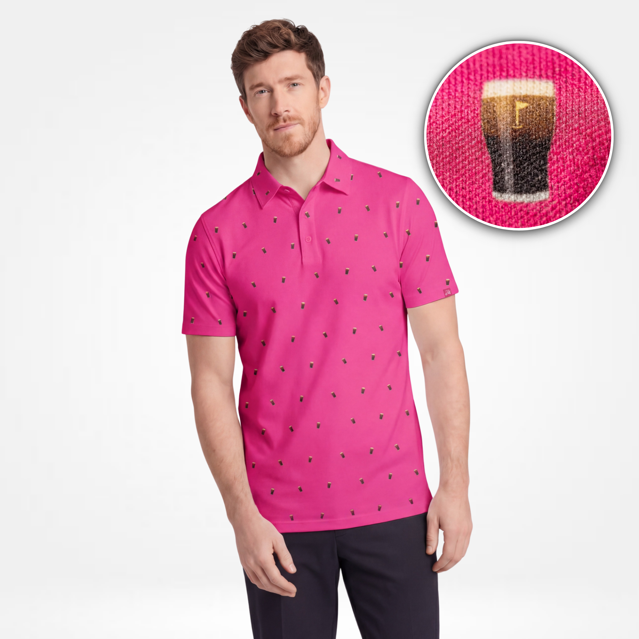 SPLIT THE G - HOT PINK POLO