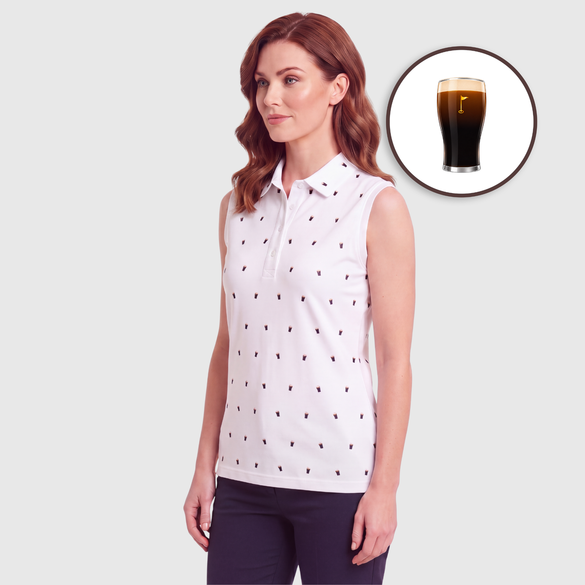 SPLIT THE G WOMENS POLO - WHITE