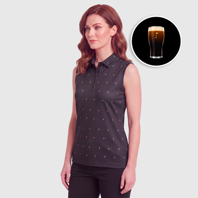 SPLIT THE G WOMENS POLO - BLACK