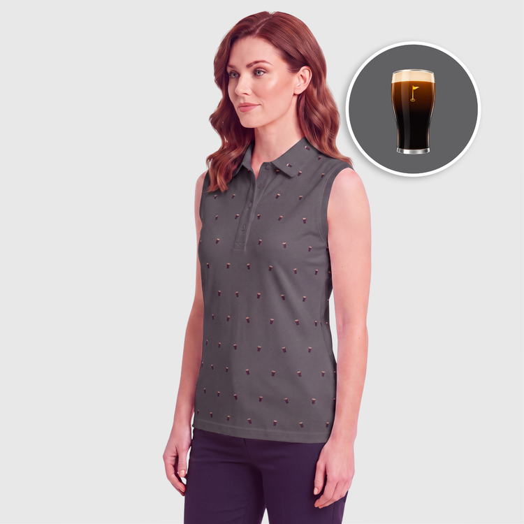 SPLIT THE G WOMENS POLO - CARBON GREY