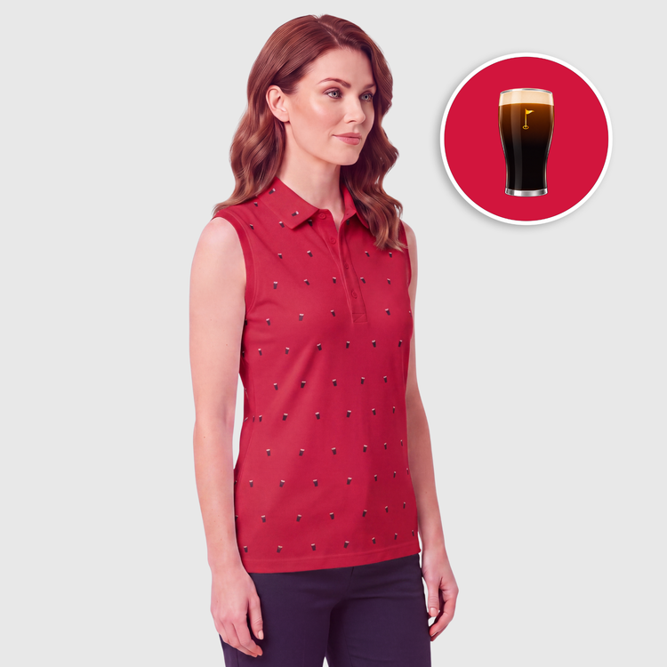 SPLIT THE G WOMENS POLO - RED