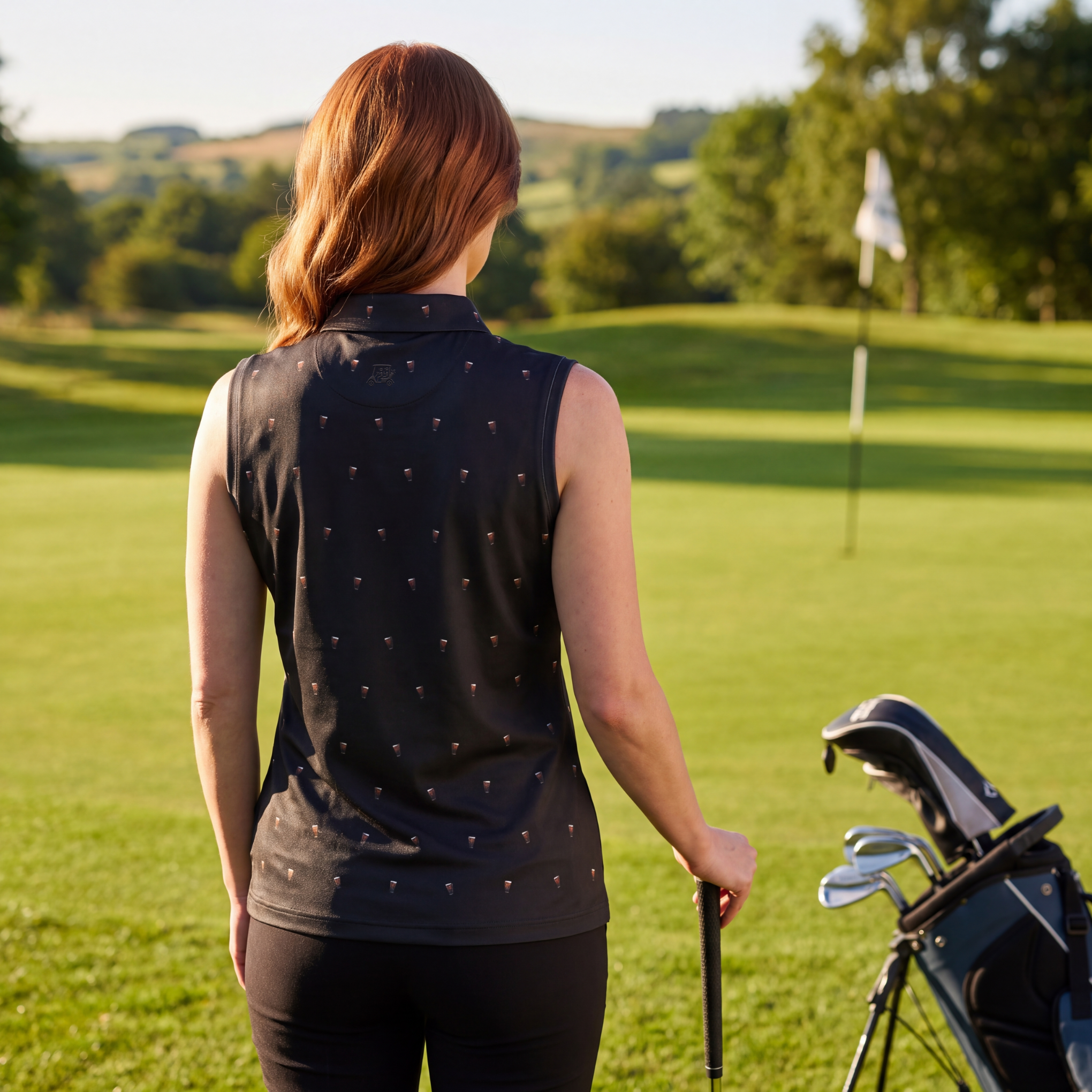 SPLIT THE G - BLACK WOMENS POLO