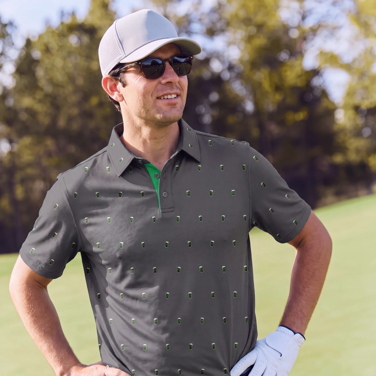CREAMY CLOVER POLO - CARBON GREY