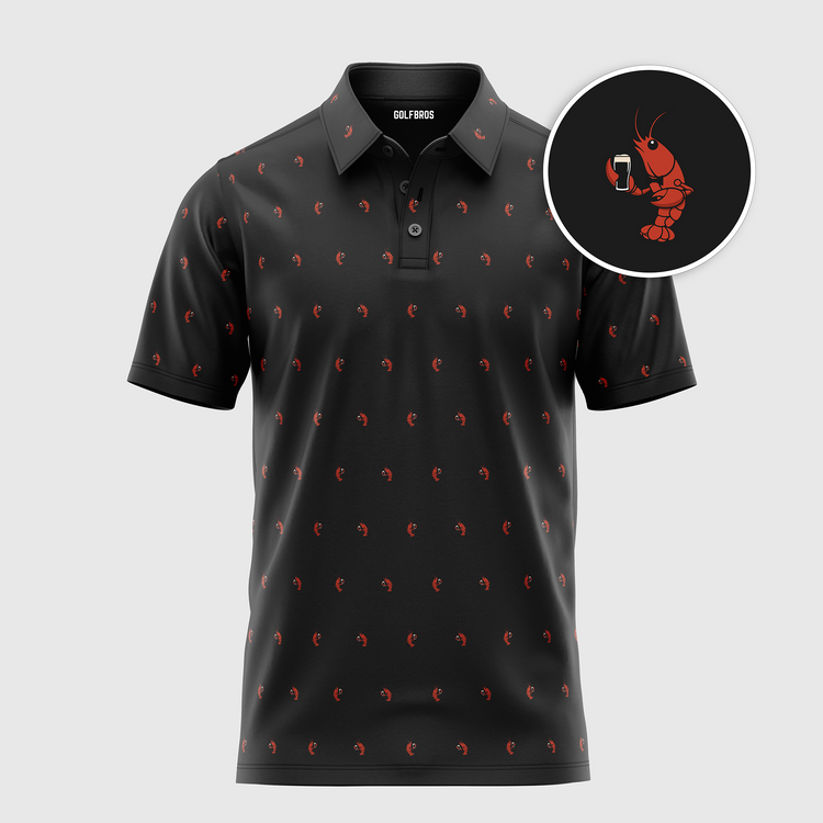 LUCKY LOBSTER POLO - BLACK
