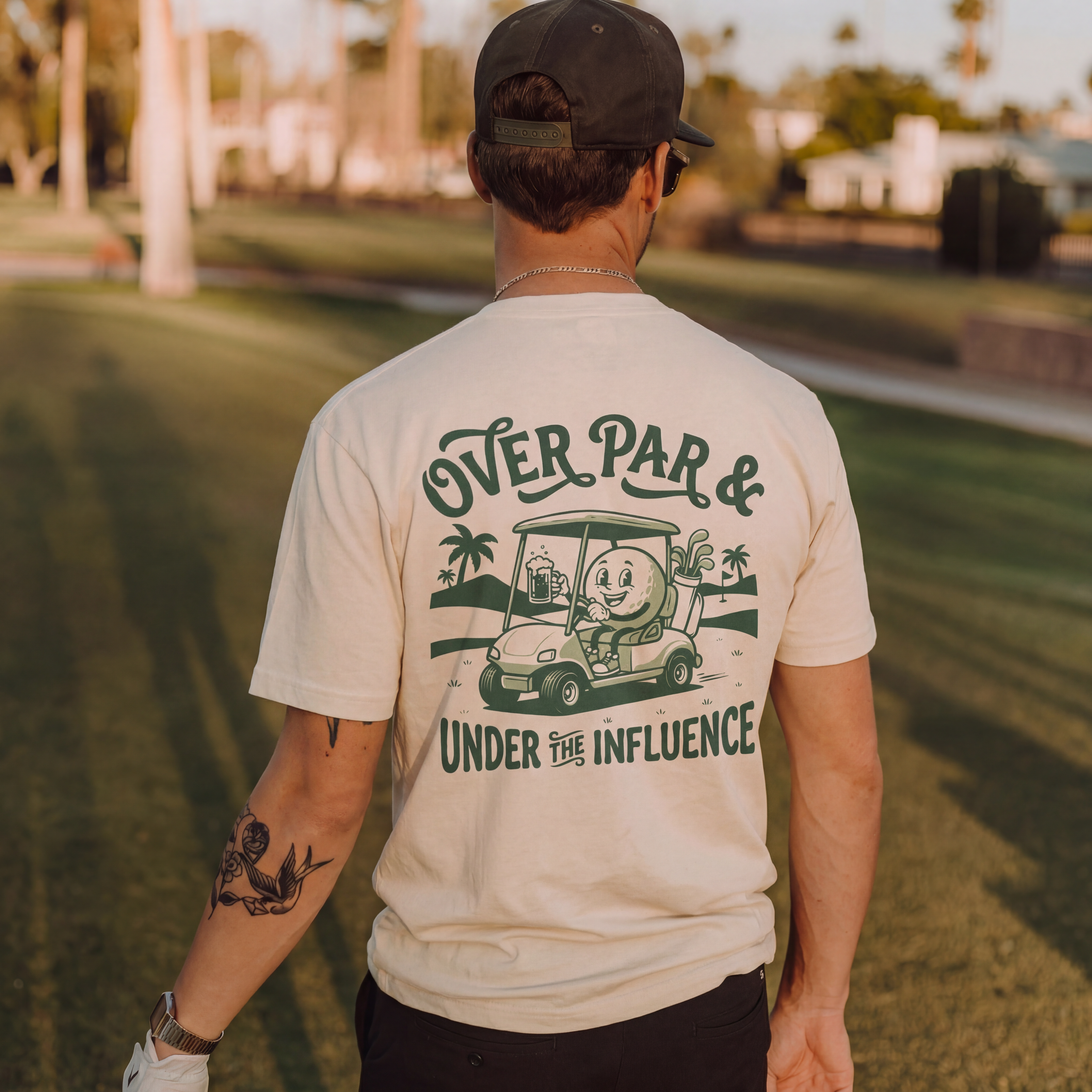 OVER PAR & UNDER THE INFLUENCE TEE - CREAM