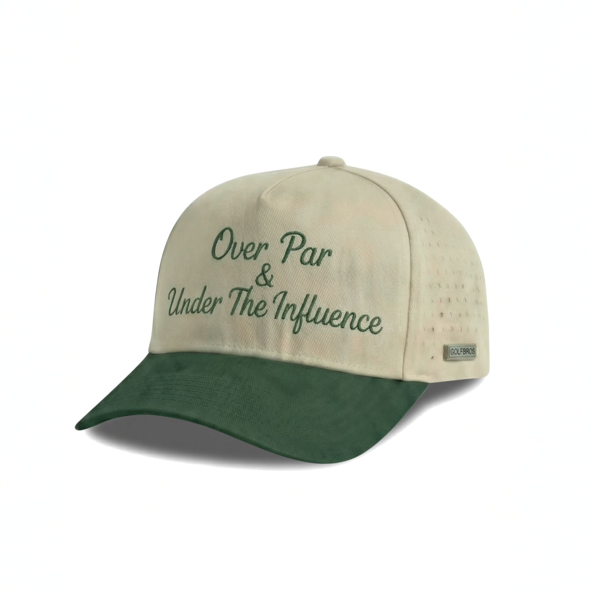 OVER PAR AND UNDER THE INFLUENCE CAP - BEIGE/FOREST GREEN