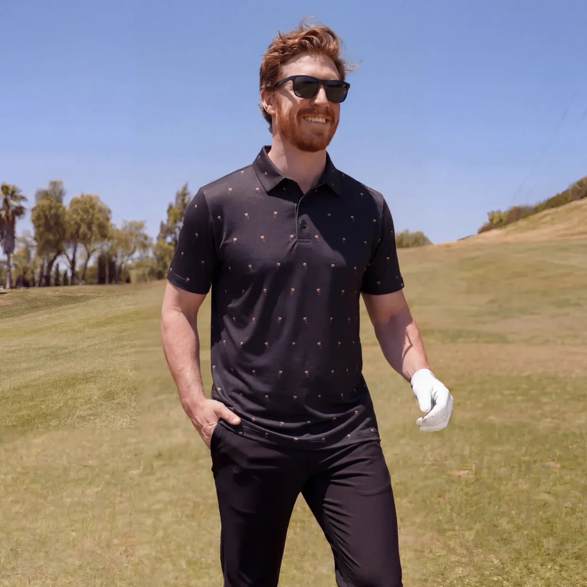 SPLIT THE G - BLACK POLO