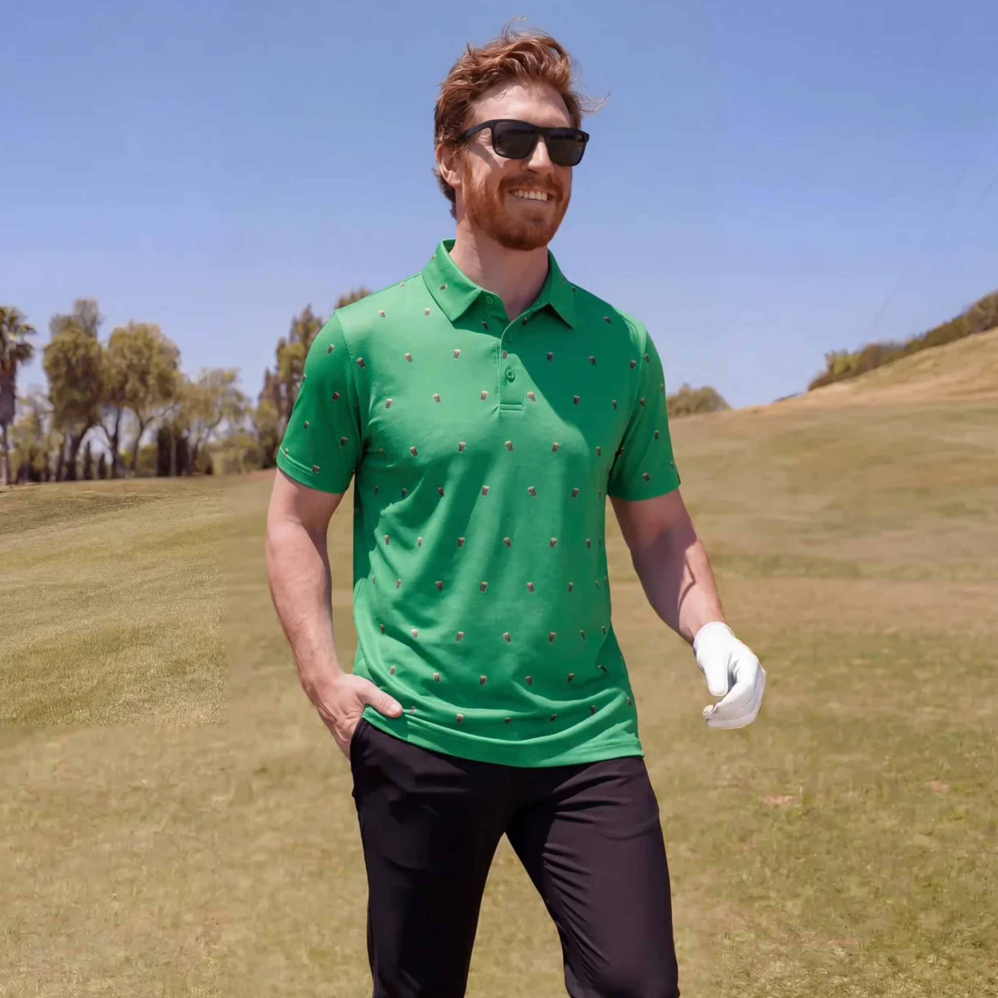 SPLIT THE G - IRISH GREEN POLO