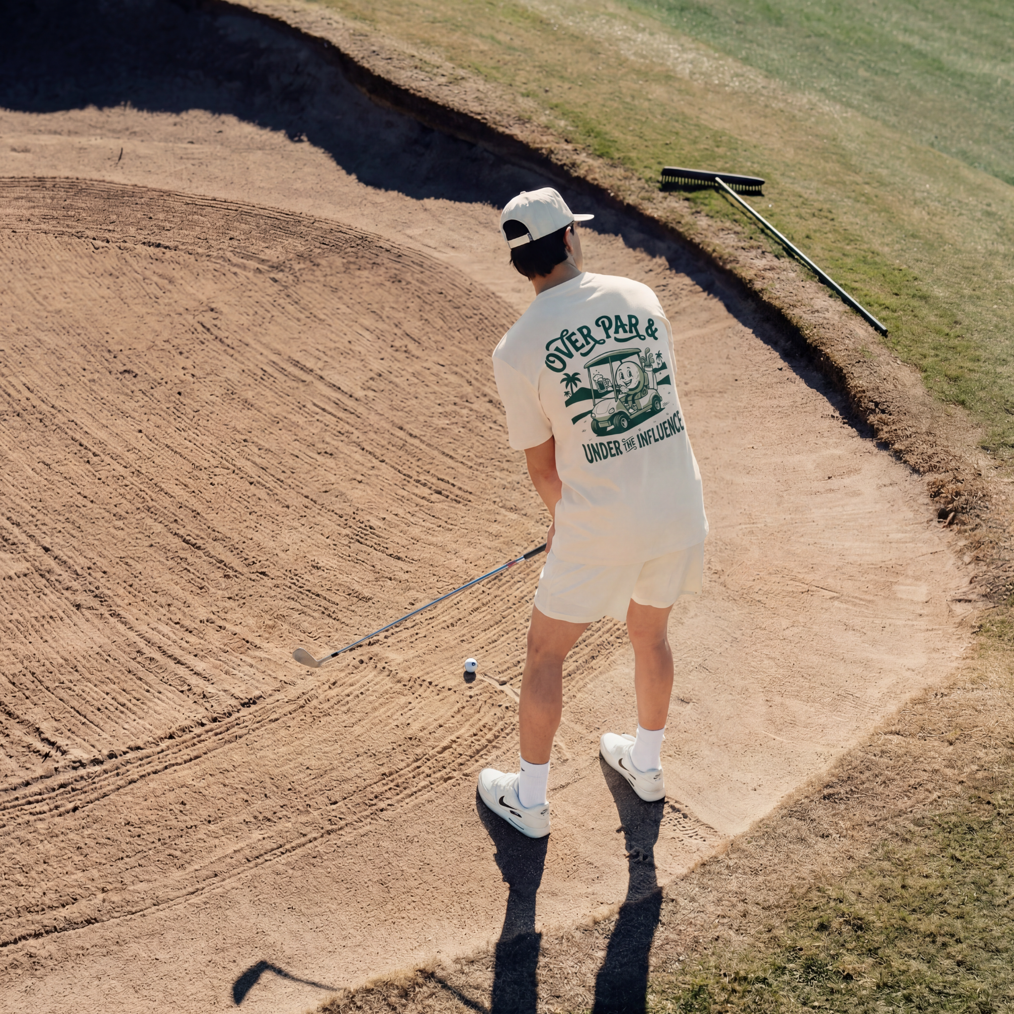 OVER PAR & UNDER THE INFLUENCE TEE - CREAM