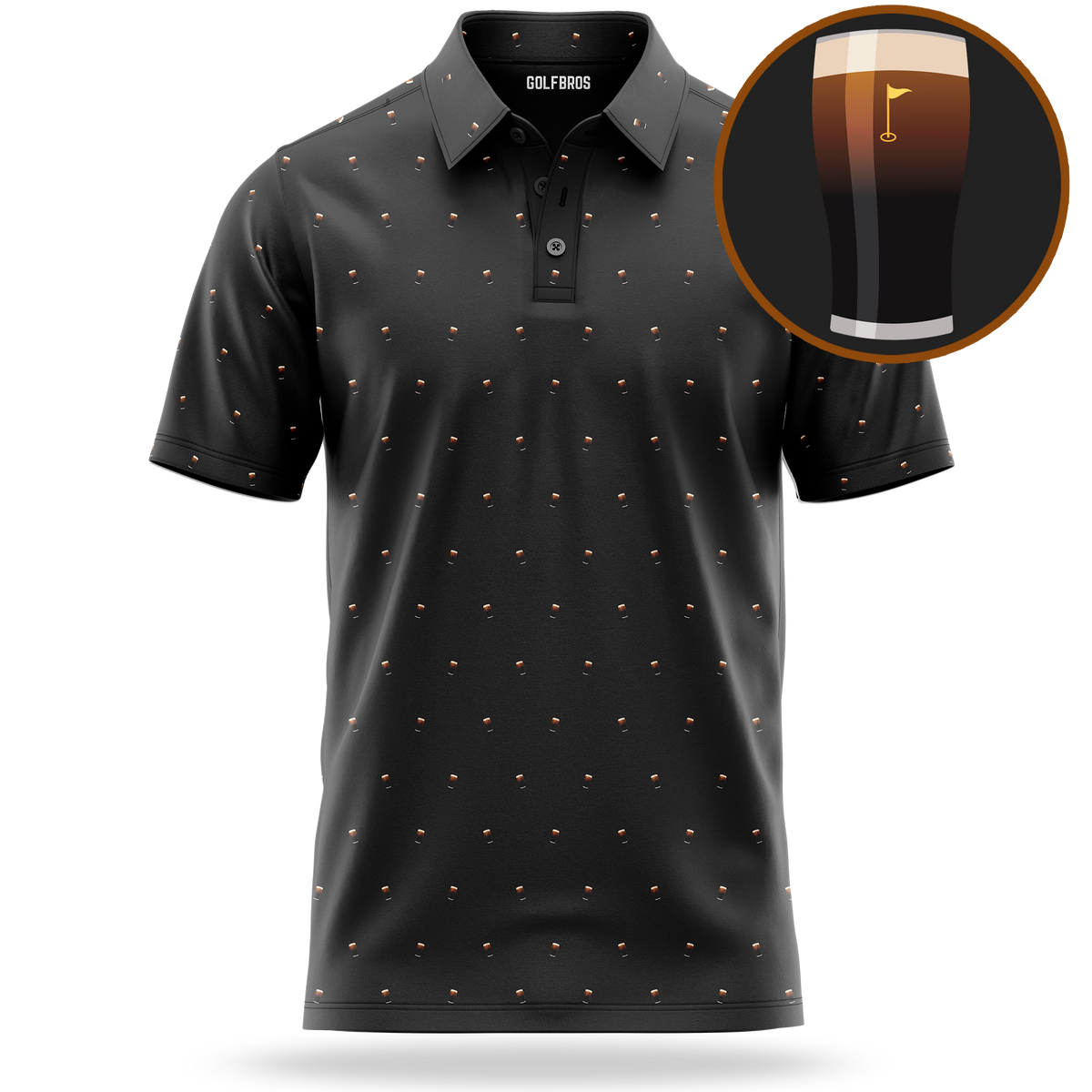 GHOSTGOLFGANG　BREAKING POLO TEE (BLACK) GHOSTGOLF | BLOCK POLO | BLACK – Ghost Golf