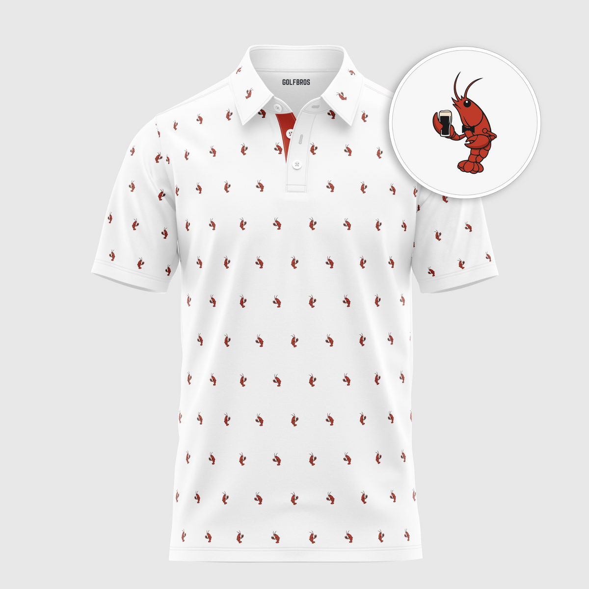 LUCKY LOBSTER POLO - WHITE