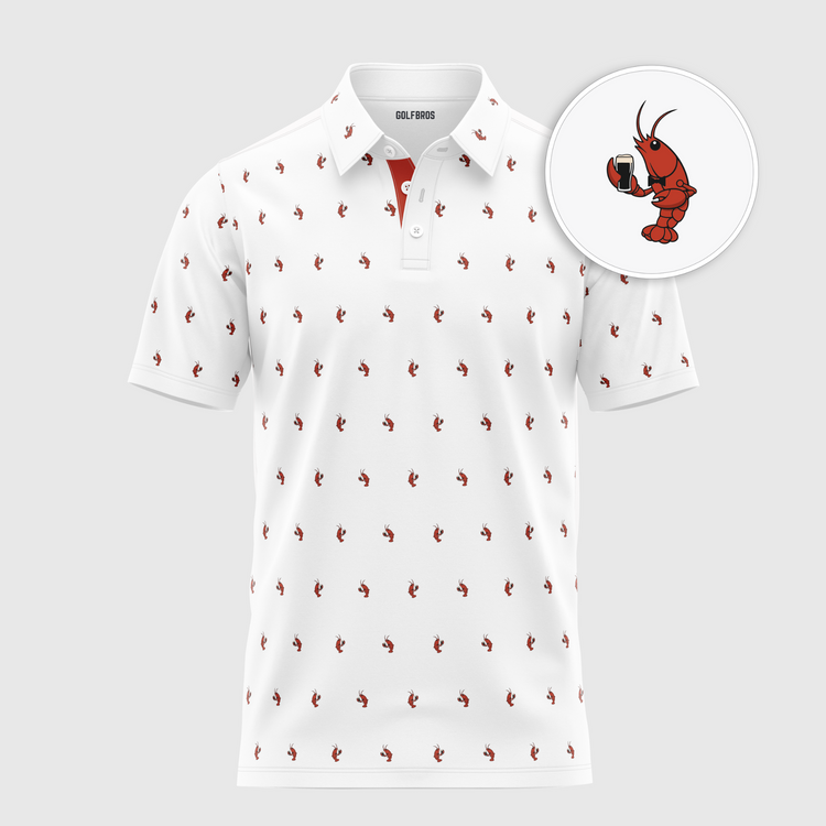 LUCKY LOBSTER POLO - WHITE